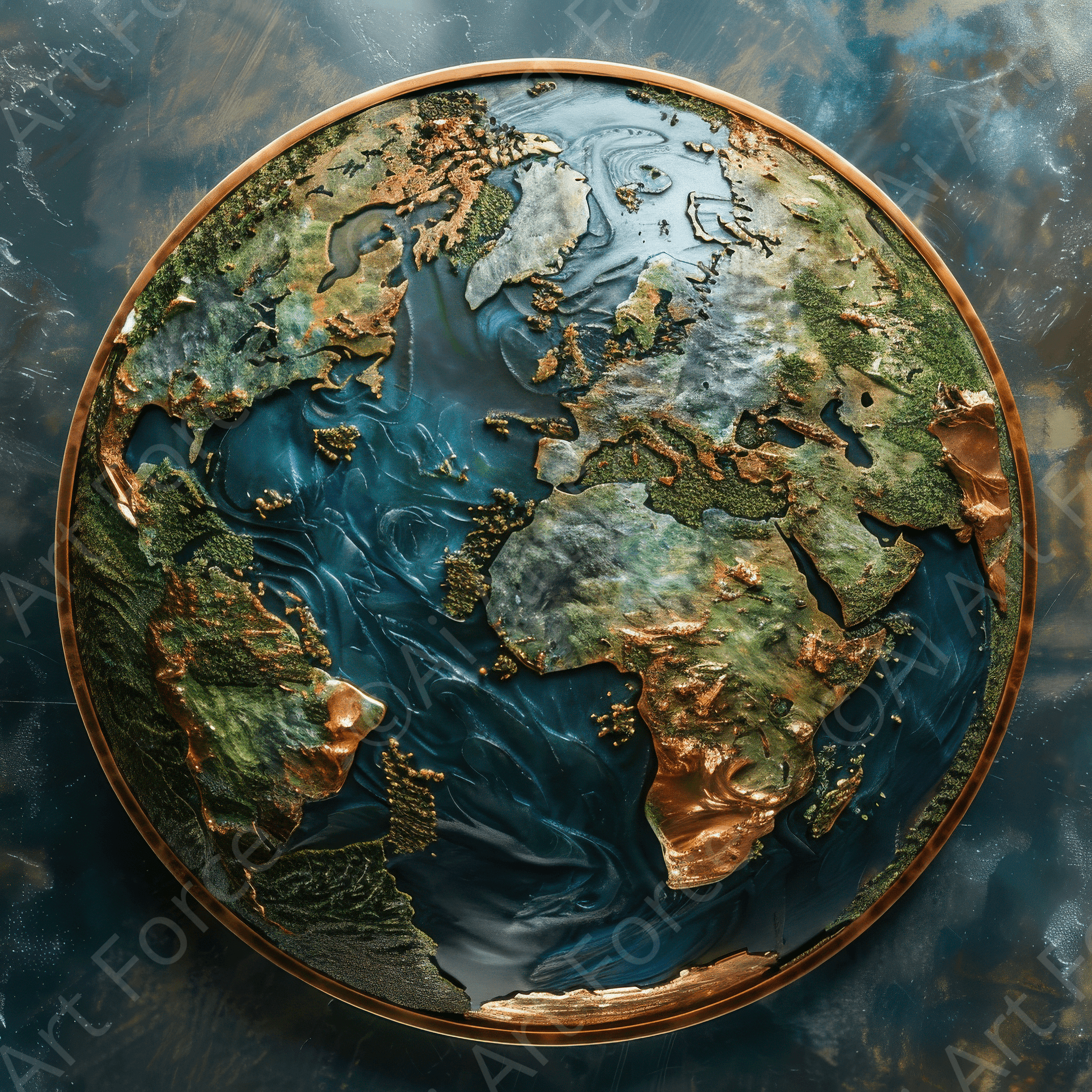 Digital Ai Artwork, of A Fantasy World Of Copper, ideal for art enthusiasts and collectors.