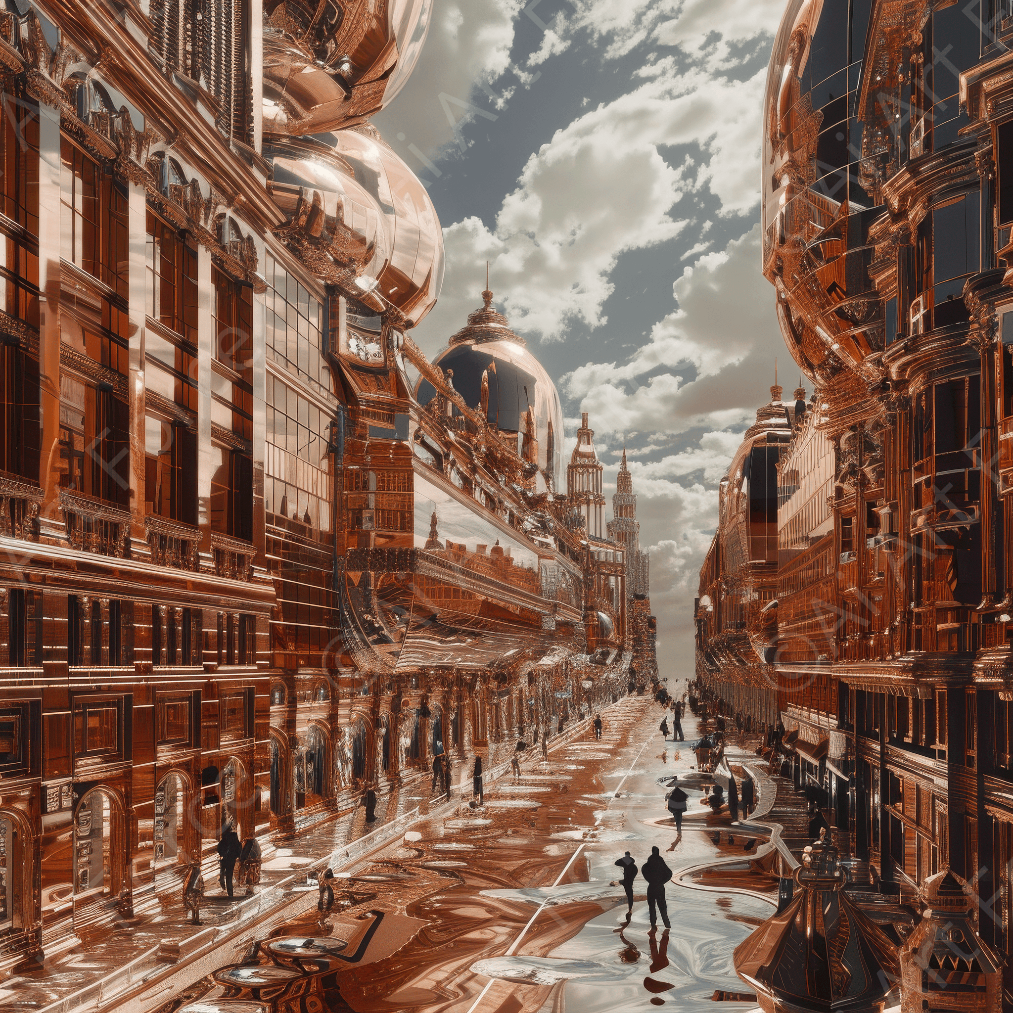 Digital Ai Artwork, of A Fantasy World Of Copper 11, ideal for art enthusiasts and collectors.