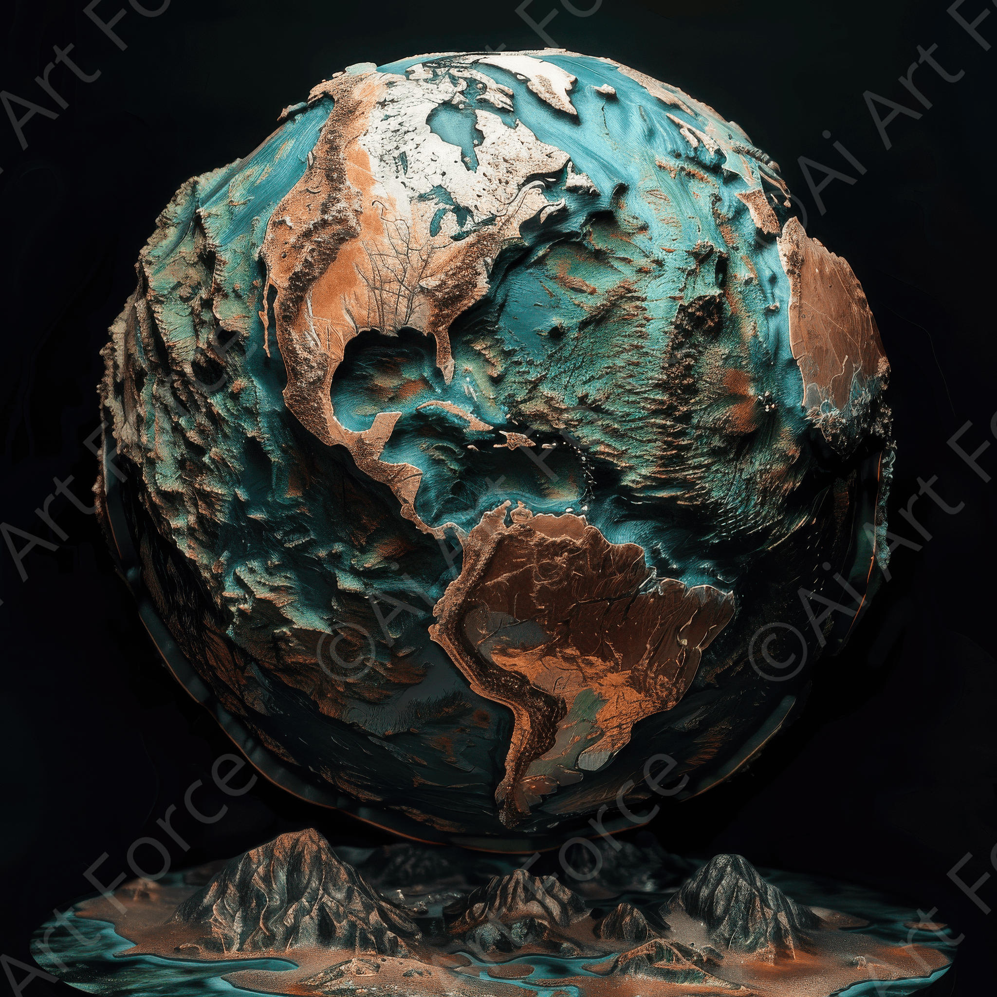 Digital Ai Artwork, of A Fantasy World Of Copper 2, ideal for art enthusiasts and collectors.