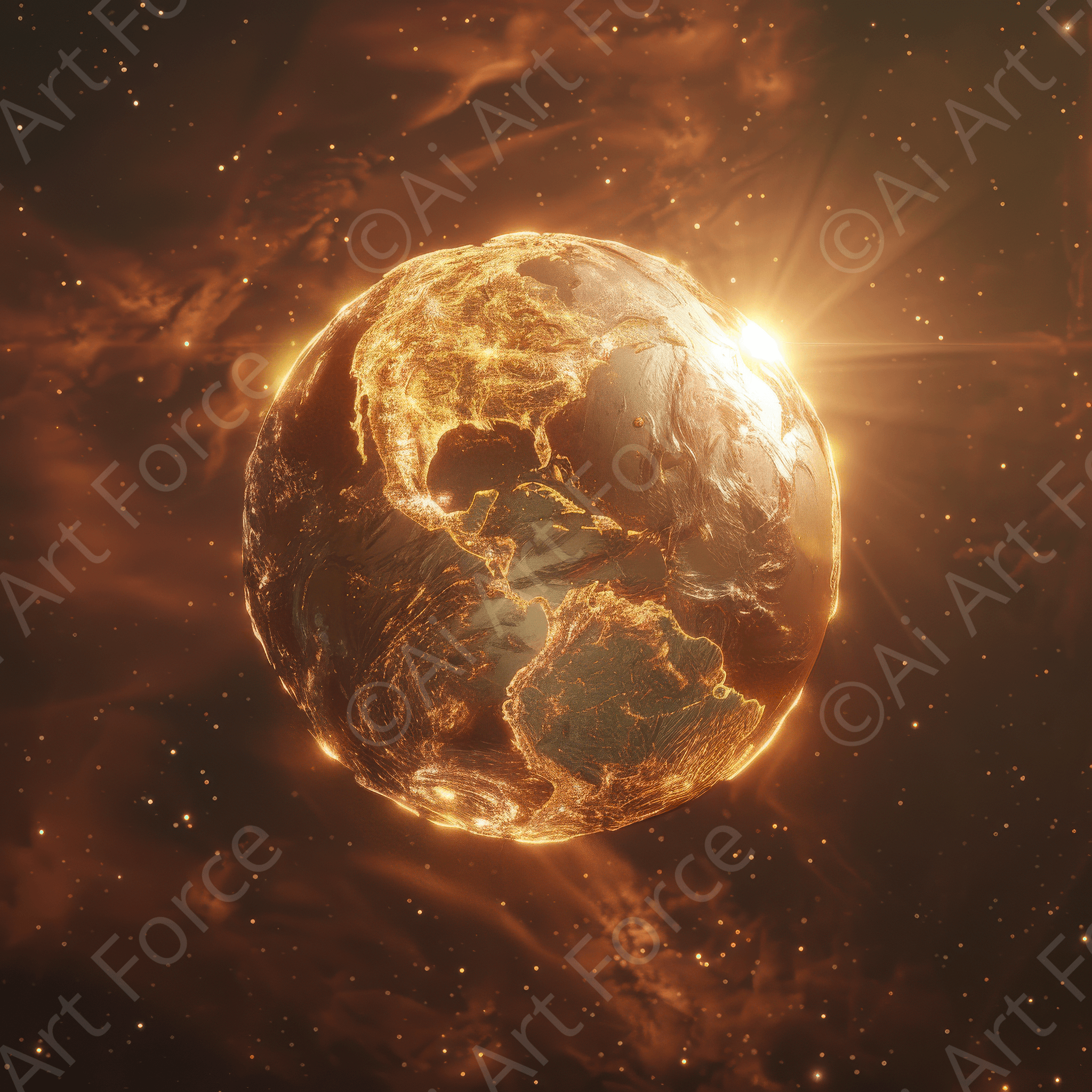 Digital Ai Artwork, of A Fantasy World Of Copper 3, ideal for art enthusiasts and collectors.