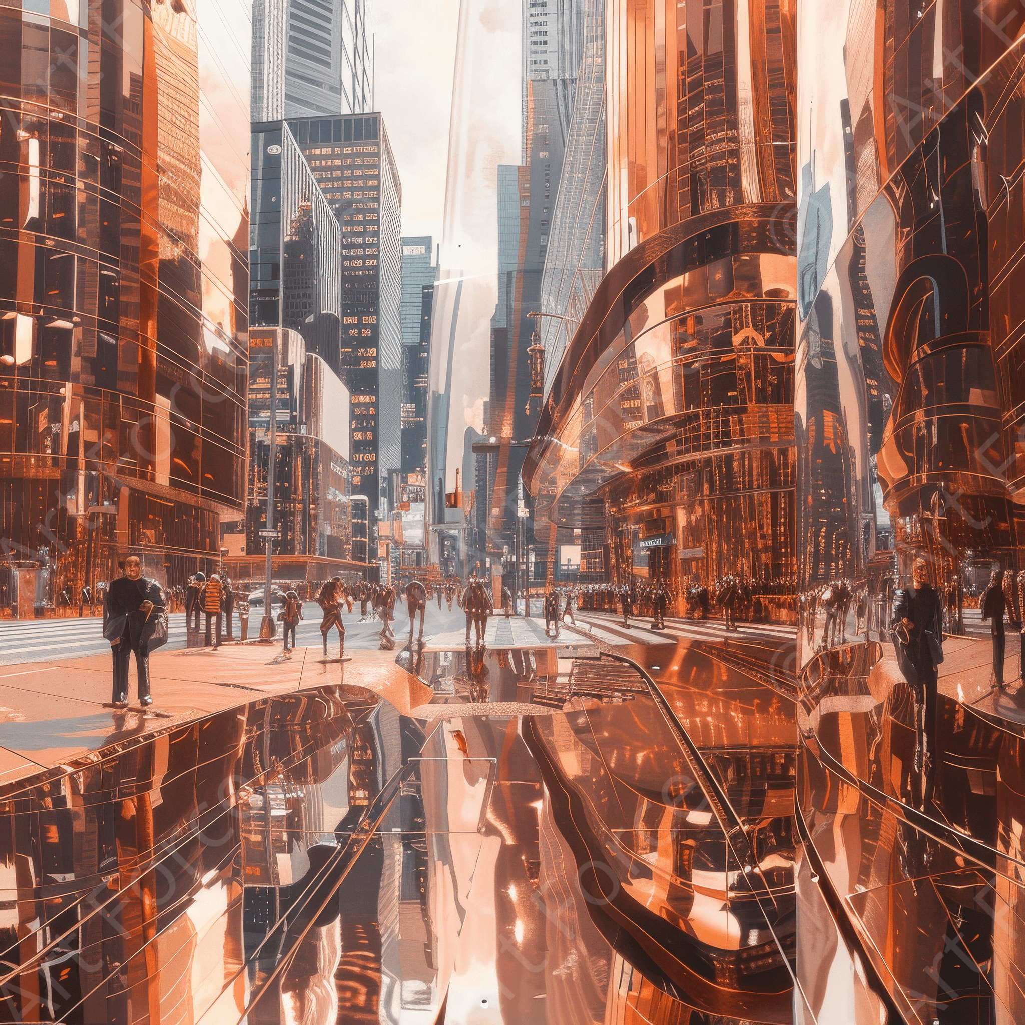 Digital Ai Artwork, of A Fantasy World Of Copper 9, ideal for art enthusiasts and collectors.