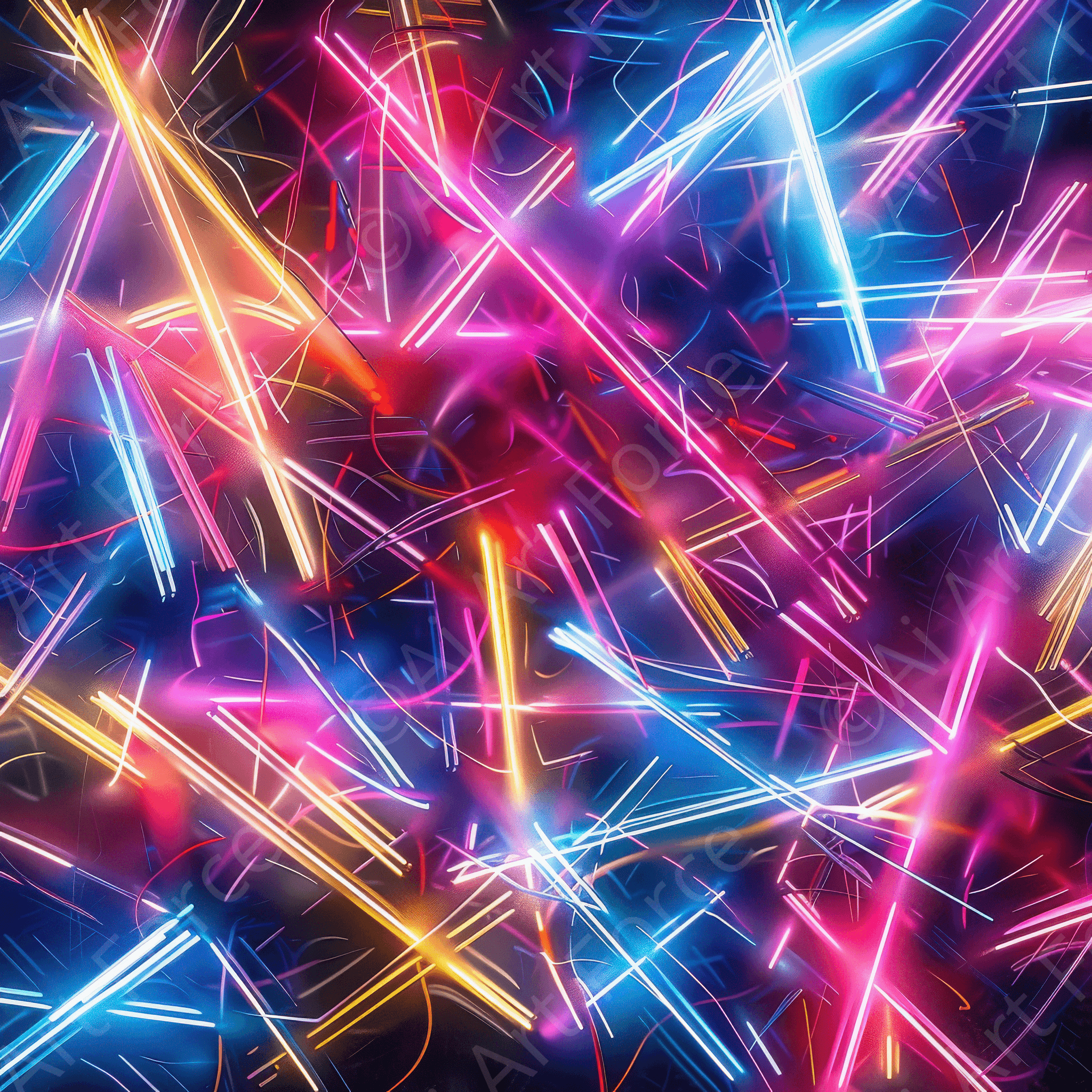 Digital Ai Artwork, of Abstract Neon 7, ideal for art enthusiasts and collectors.