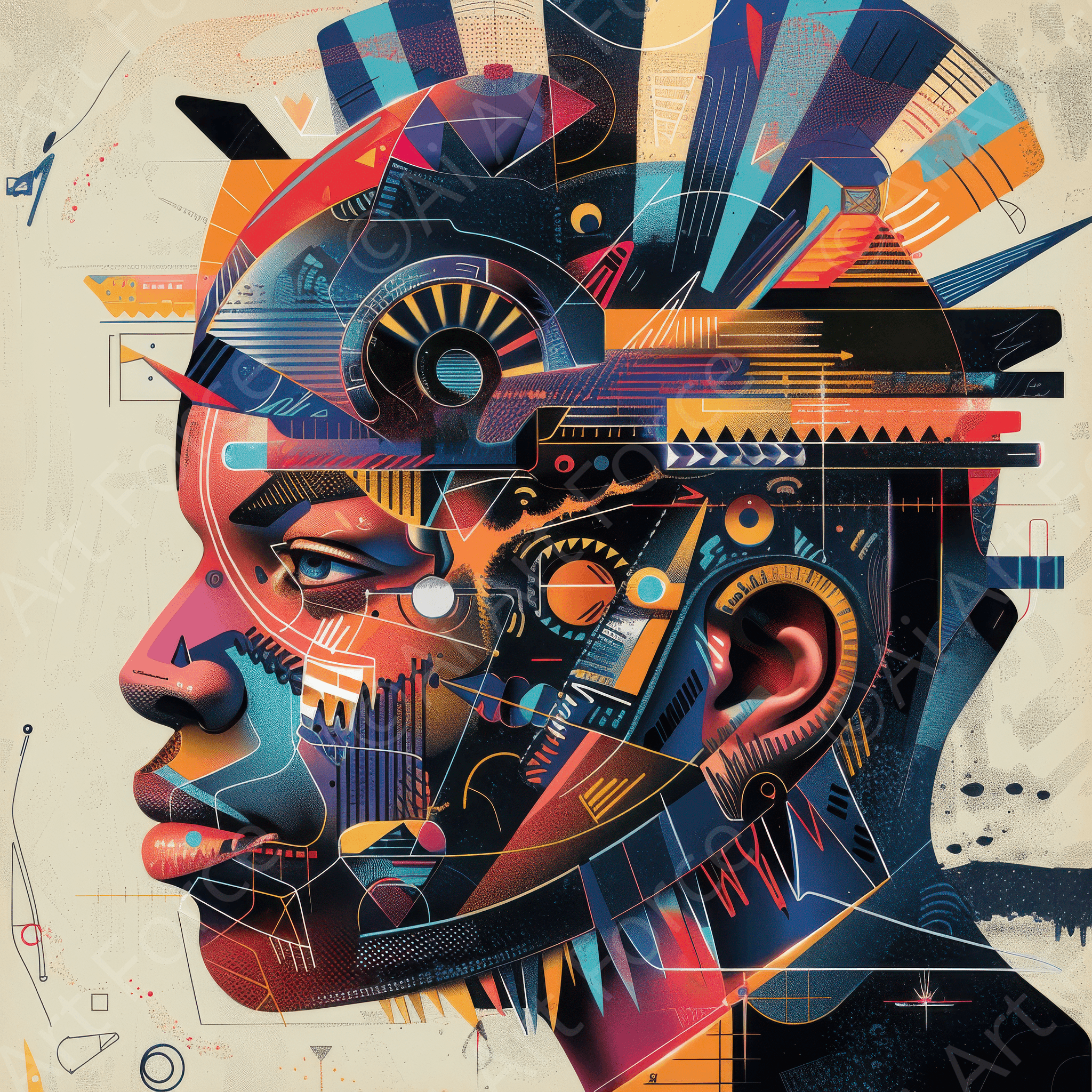 Digital Ai Artwork, of Afrofuturism swedish sharkansas in abstract styl, ideal for art enthusiasts and collectors.