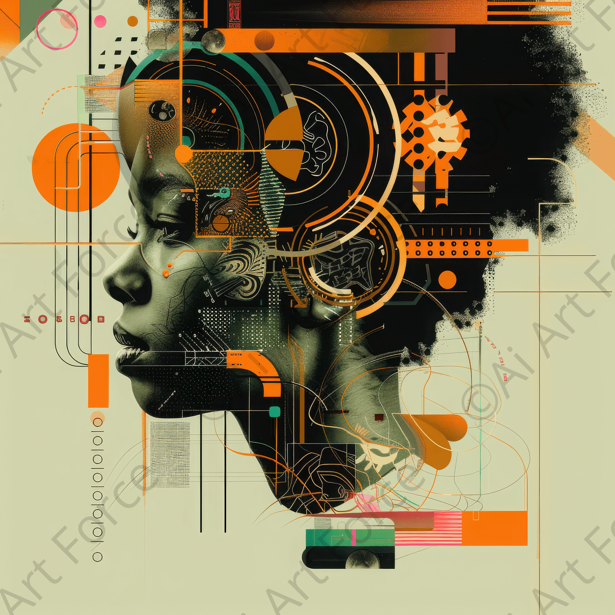 Digital Ai Artwork, of Afrofuturism swedish sharkansas in abstract styl 2, ideal for art enthusiasts and collectors.