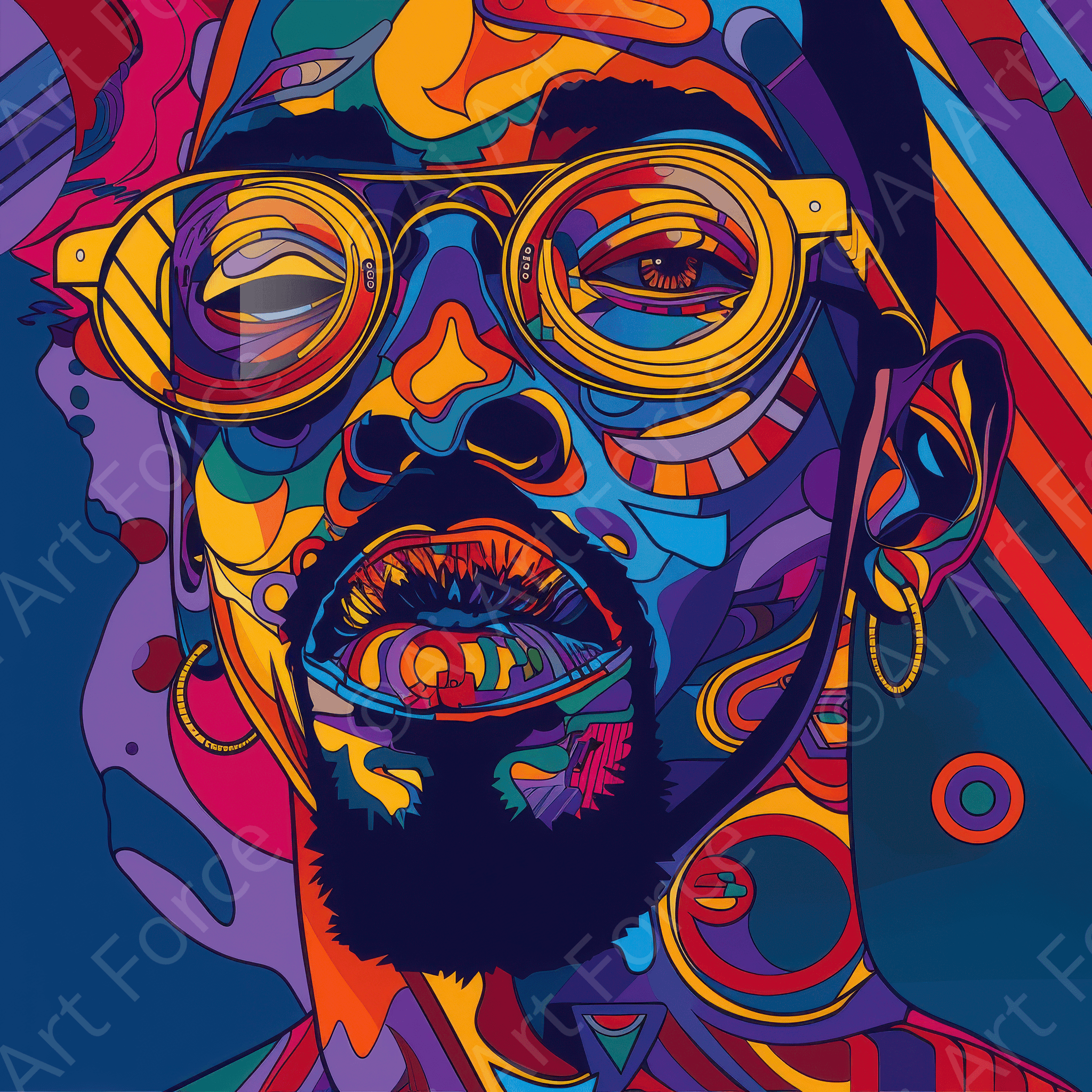 Digital Ai Artwork, of Afrofuturism swedish sharkansas in abstract styl 5, ideal for art enthusiasts and collectors.