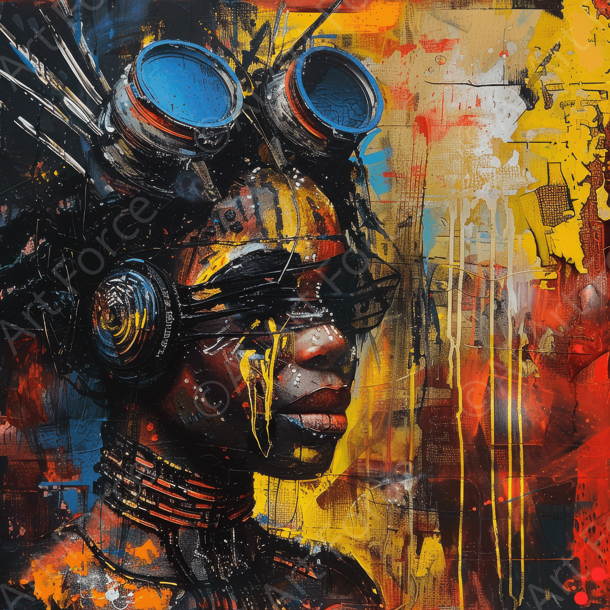 Digital Ai Artwork, of Afrofuturism swedish sharkansas in abstract styl 7, ideal for art enthusiasts and collectors.