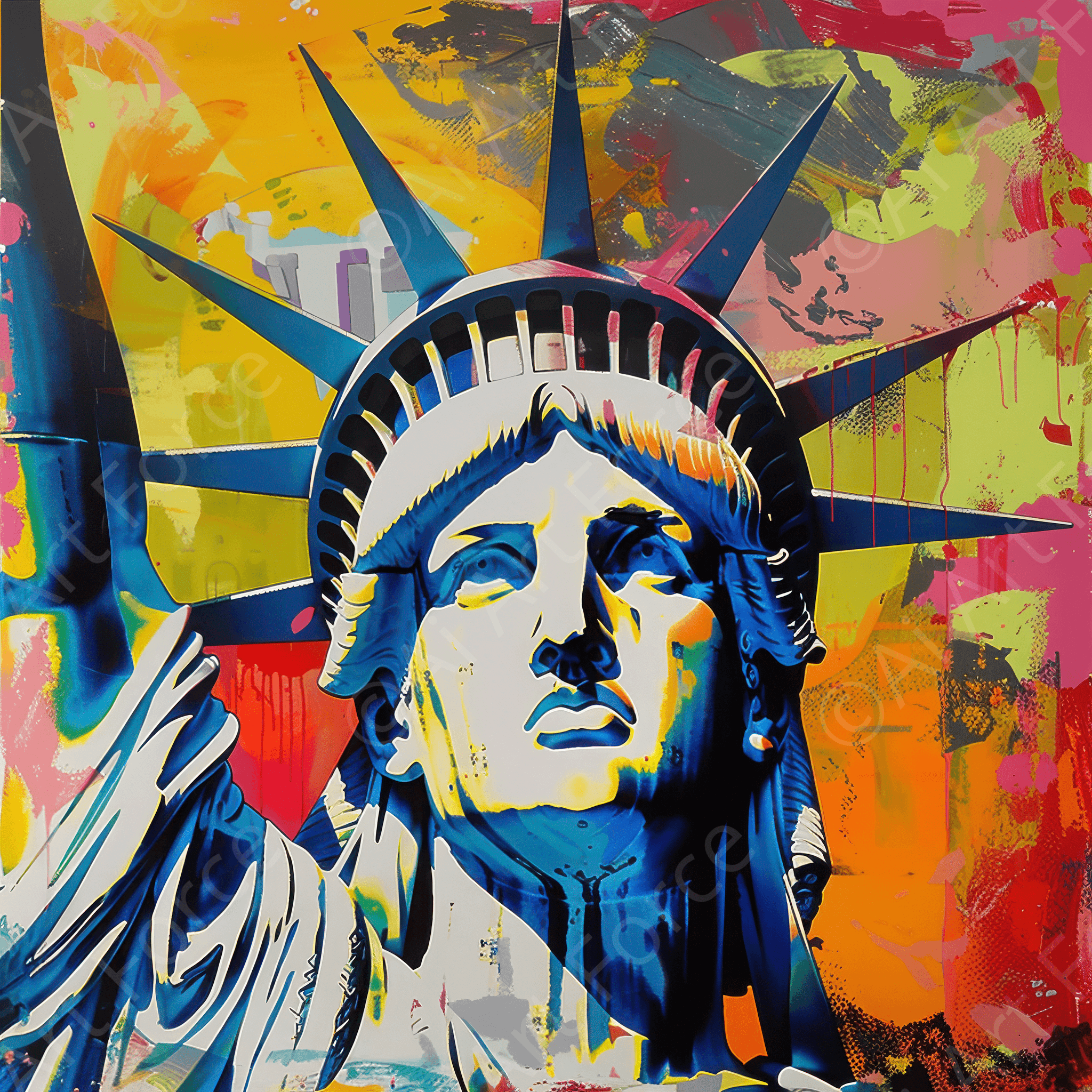 Digital Ai Artwork, of American pop art abstract art style, ideal for art enthusiasts and collectors.