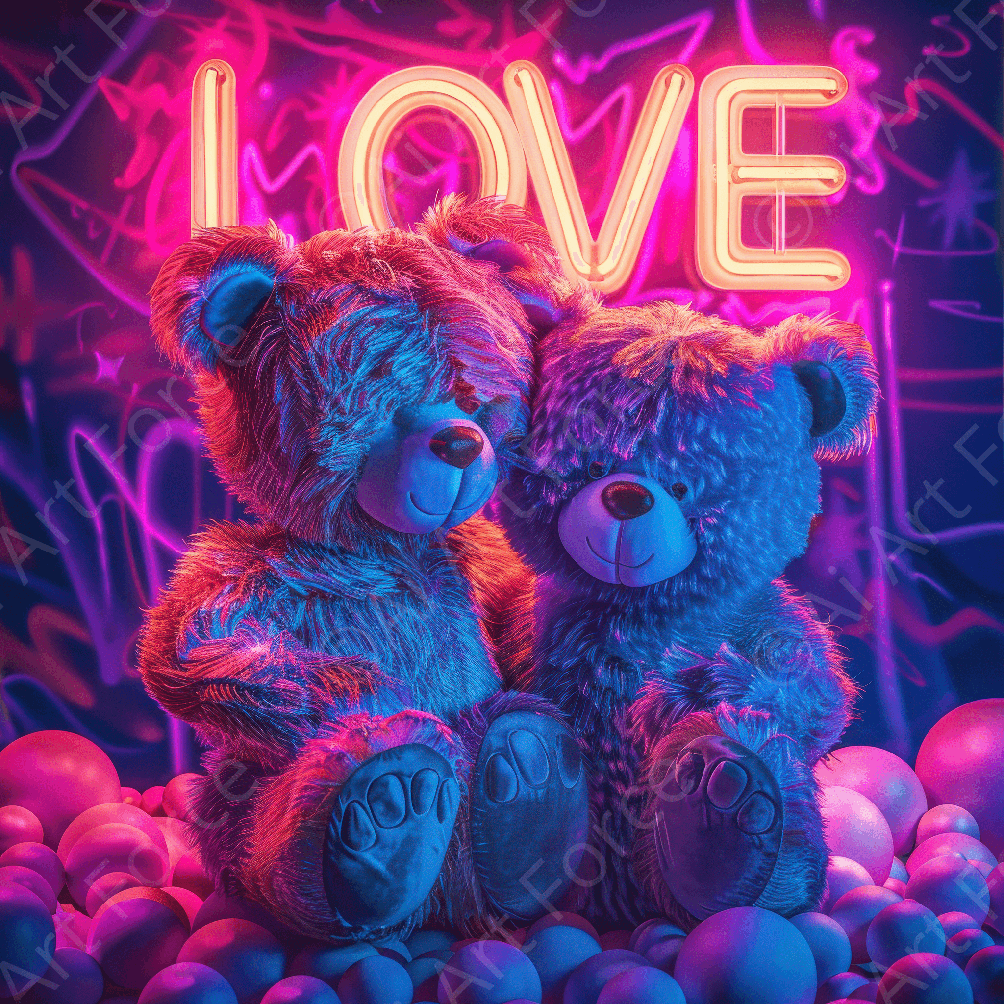 Digital Ai Artwork, of Children Kids Room Art Cozy Cuddle Bears 5, ideal for art enthusiasts and collectors.
