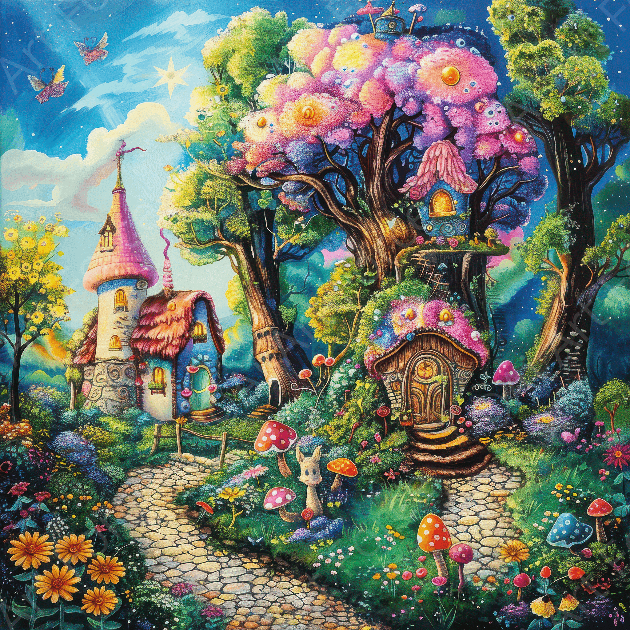 Digital Ai Artwork, of Children Kids Room Art Fantasy Land 15, ideal for art enthusiasts and collectors.