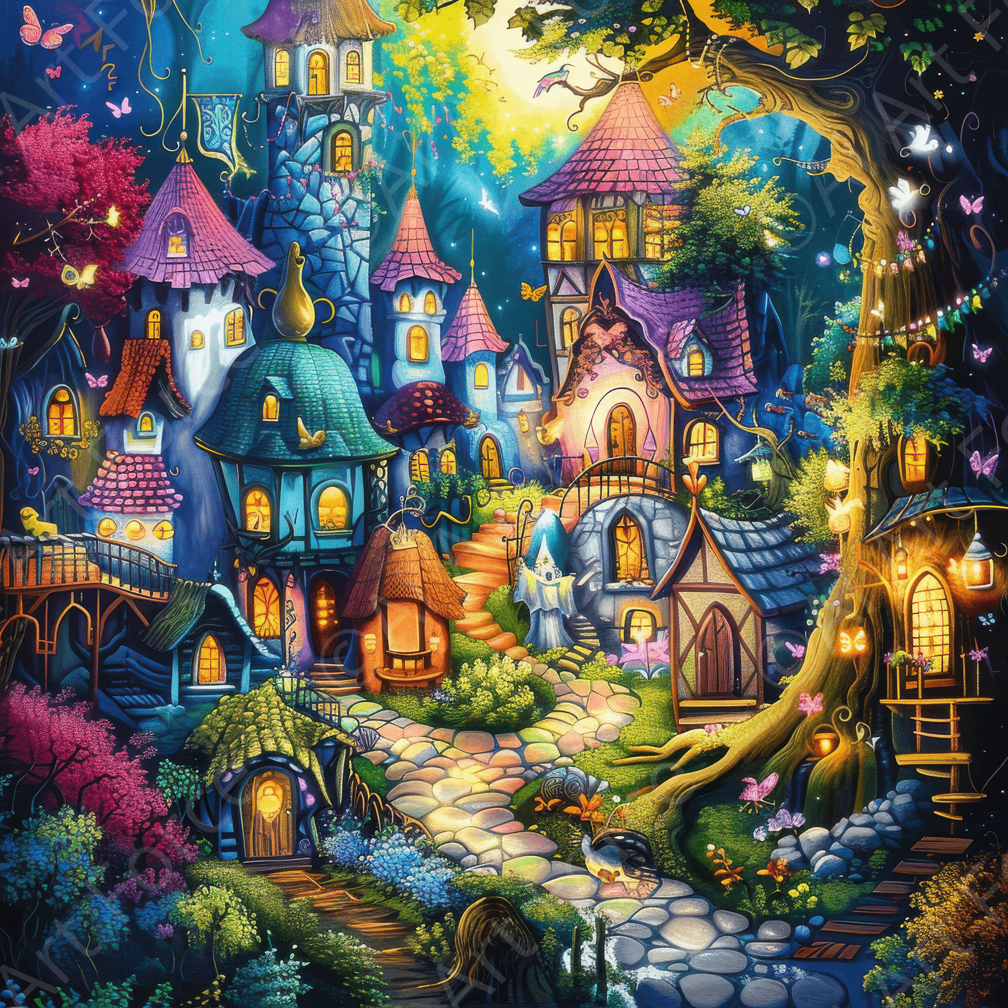 Digital Ai Artwork, of Children Kids Room Art Fantasy Land 16, ideal for art enthusiasts and collectors.