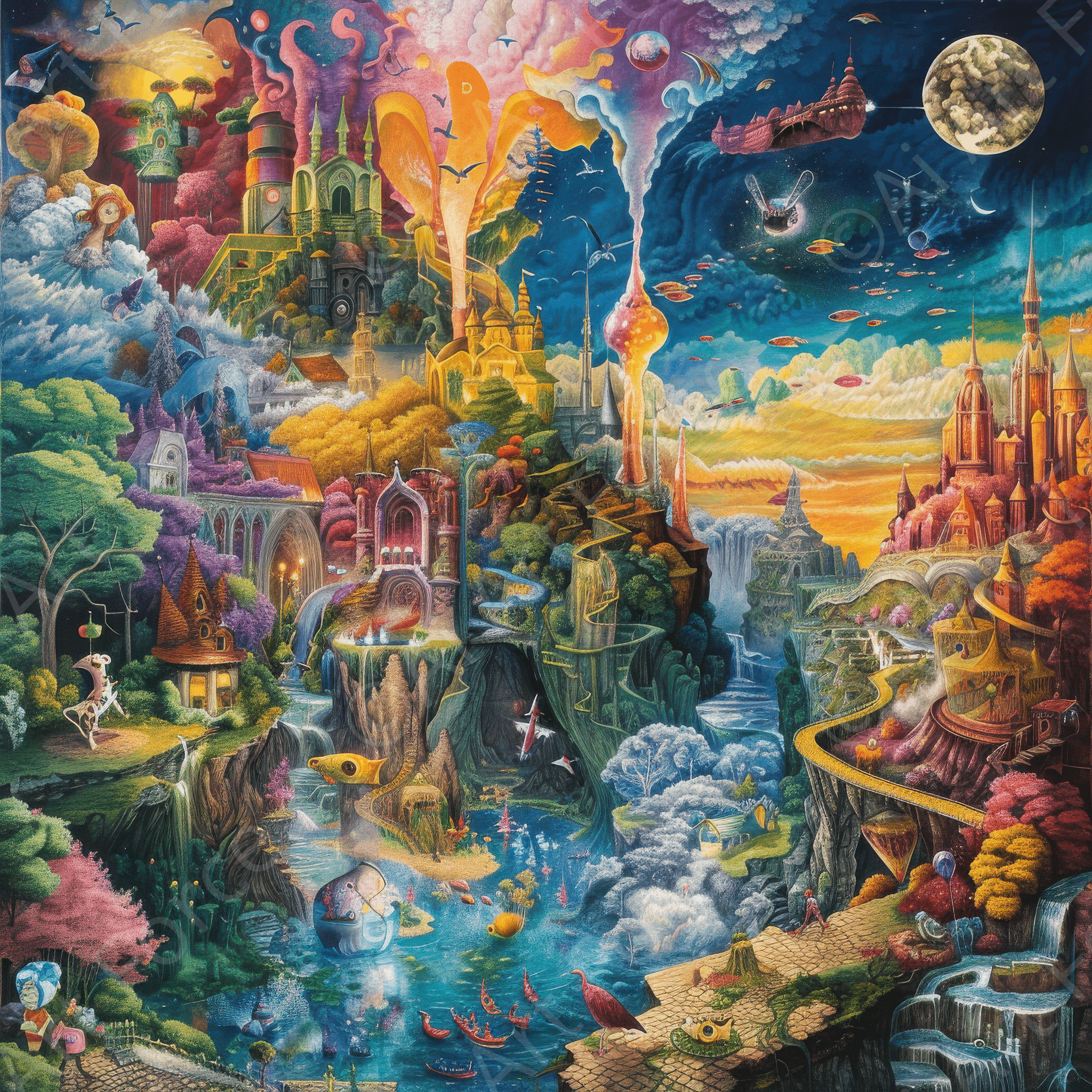 Digital Ai Artwork, of Children Kids Room Art Fantasy Land 19, ideal for art enthusiasts and collectors.