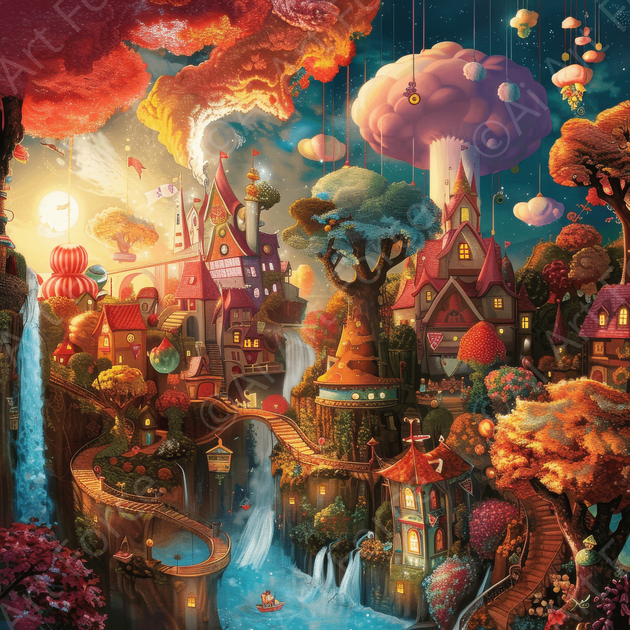 Digital Ai Artwork, of Children Kids Room Art Fantasy Land 20, ideal for art enthusiasts and collectors.