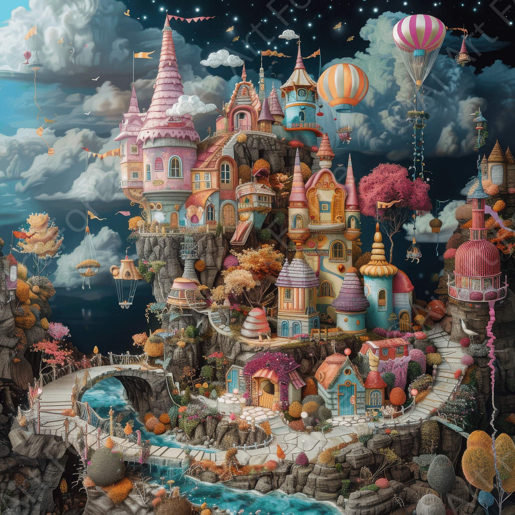 Digital Ai Artwork, of Children Kids Room Art Fantasy Land 9, ideal for art enthusiasts and collectors.
