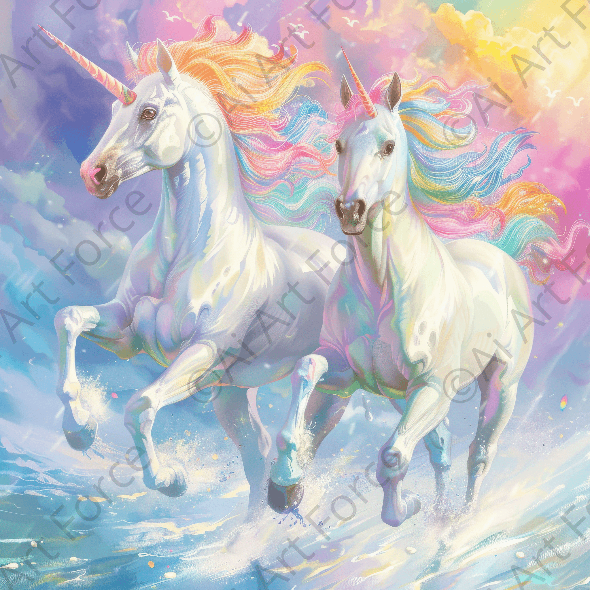Digital Ai Artwork, of Children Kids Room Art Unicorn Fantasy, ideal for art enthusiasts and collectors.