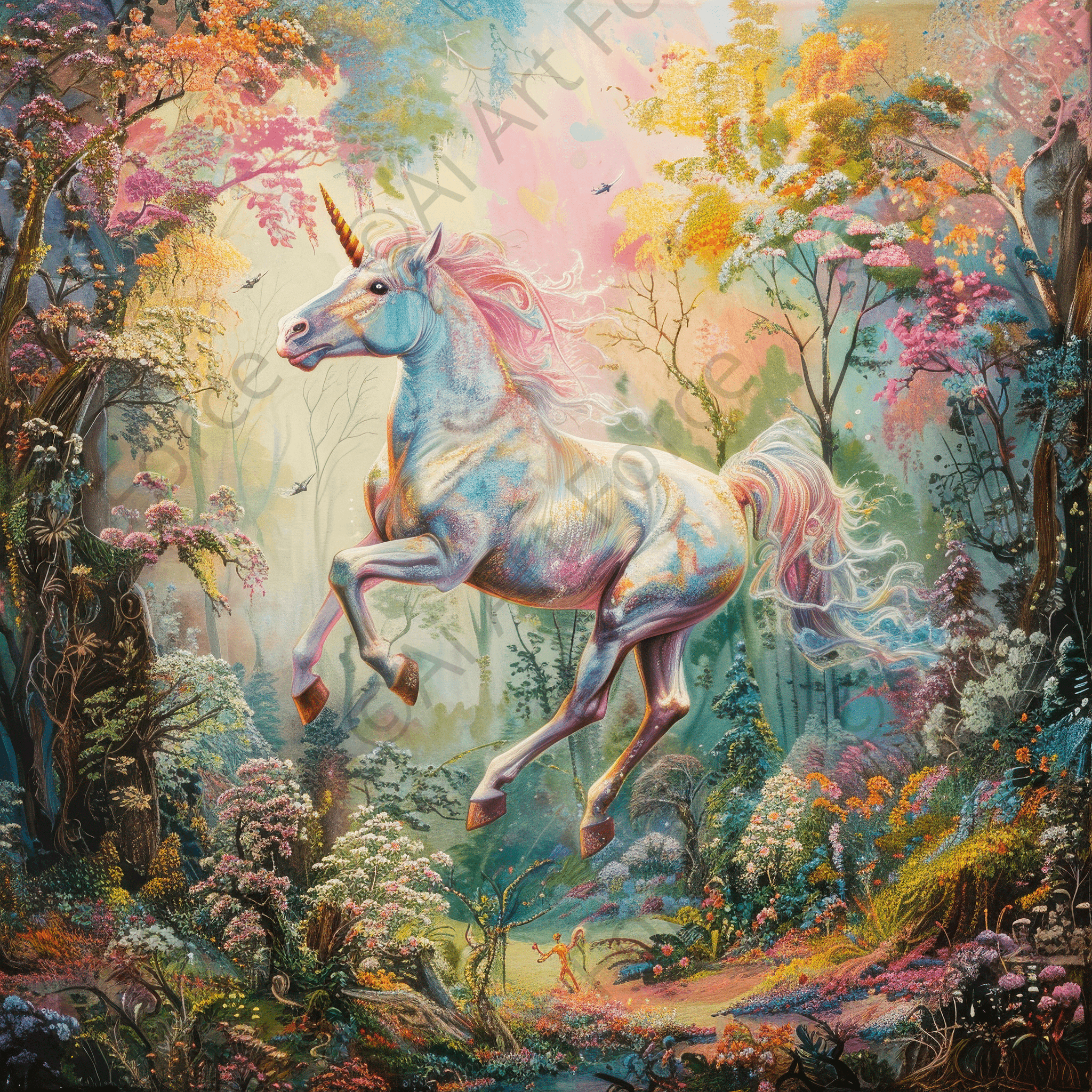 Digital Ai Artwork, of Children Kids Room Art Unicorn Fantasy 6, ideal for art enthusiasts and collectors.
