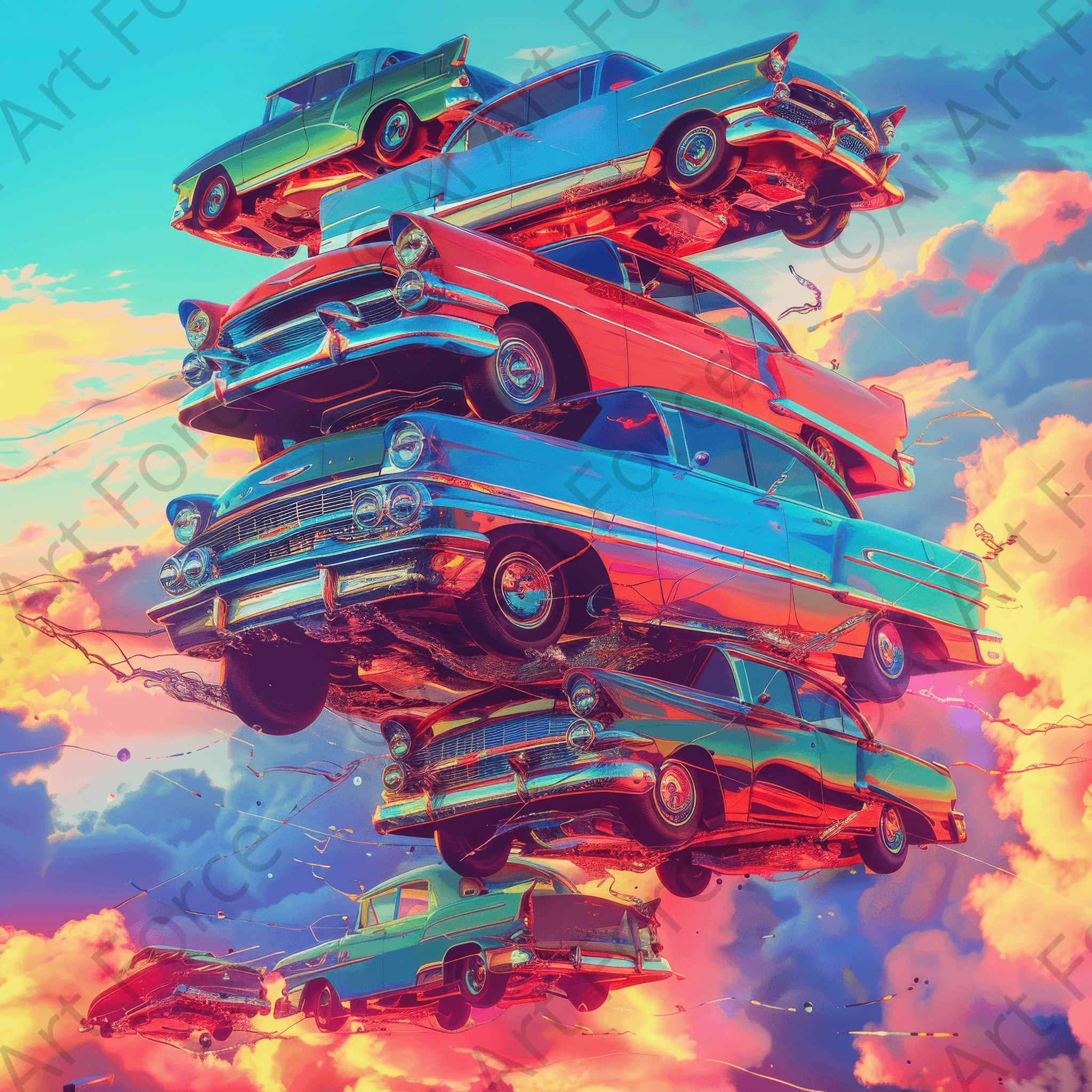Digital Ai Artwork, of Classic Cars Art 3, ideal for art enthusiasts and collectors.