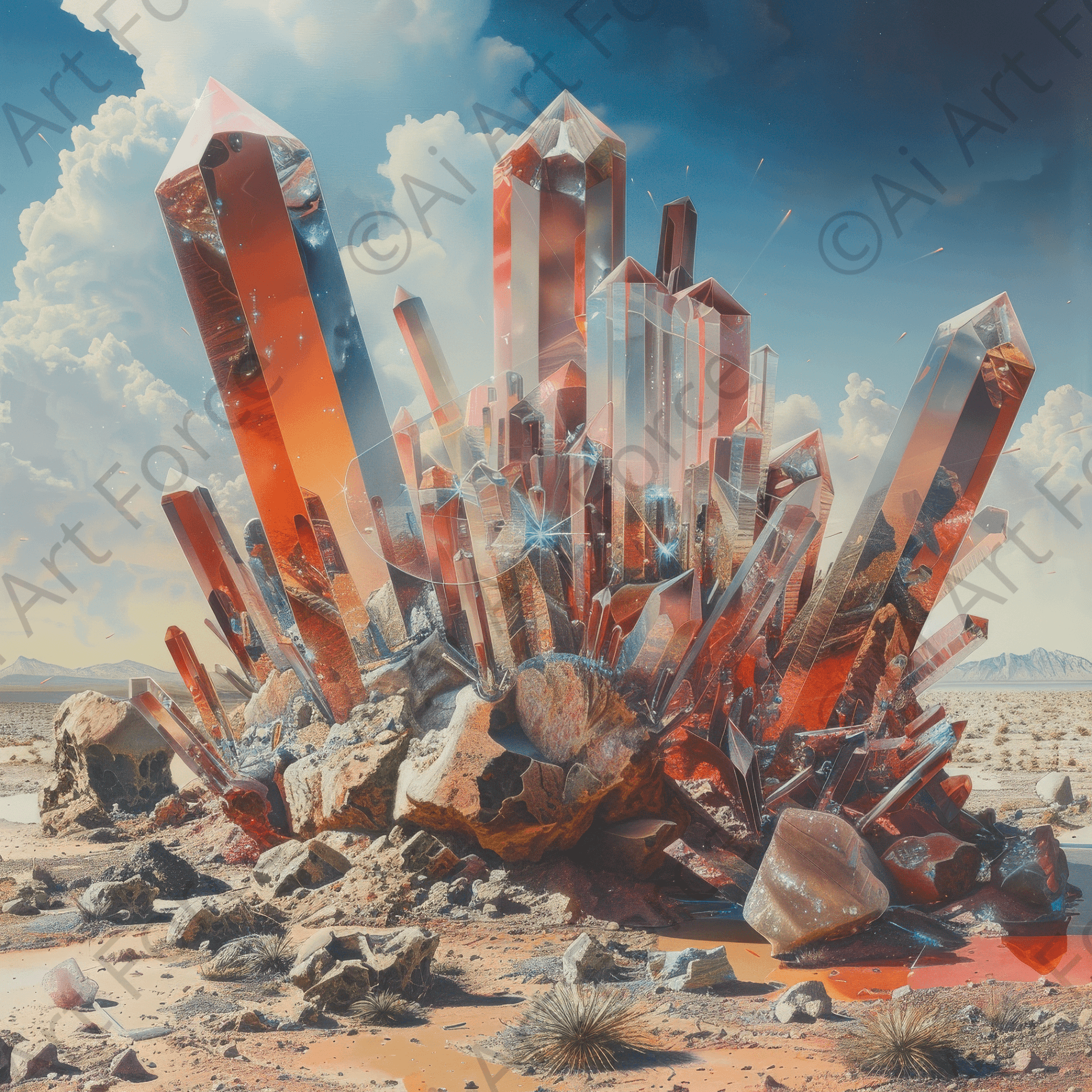 Digital Ai Artwork, of Crystal Fantasy 7, ideal for art enthusiasts and collectors.