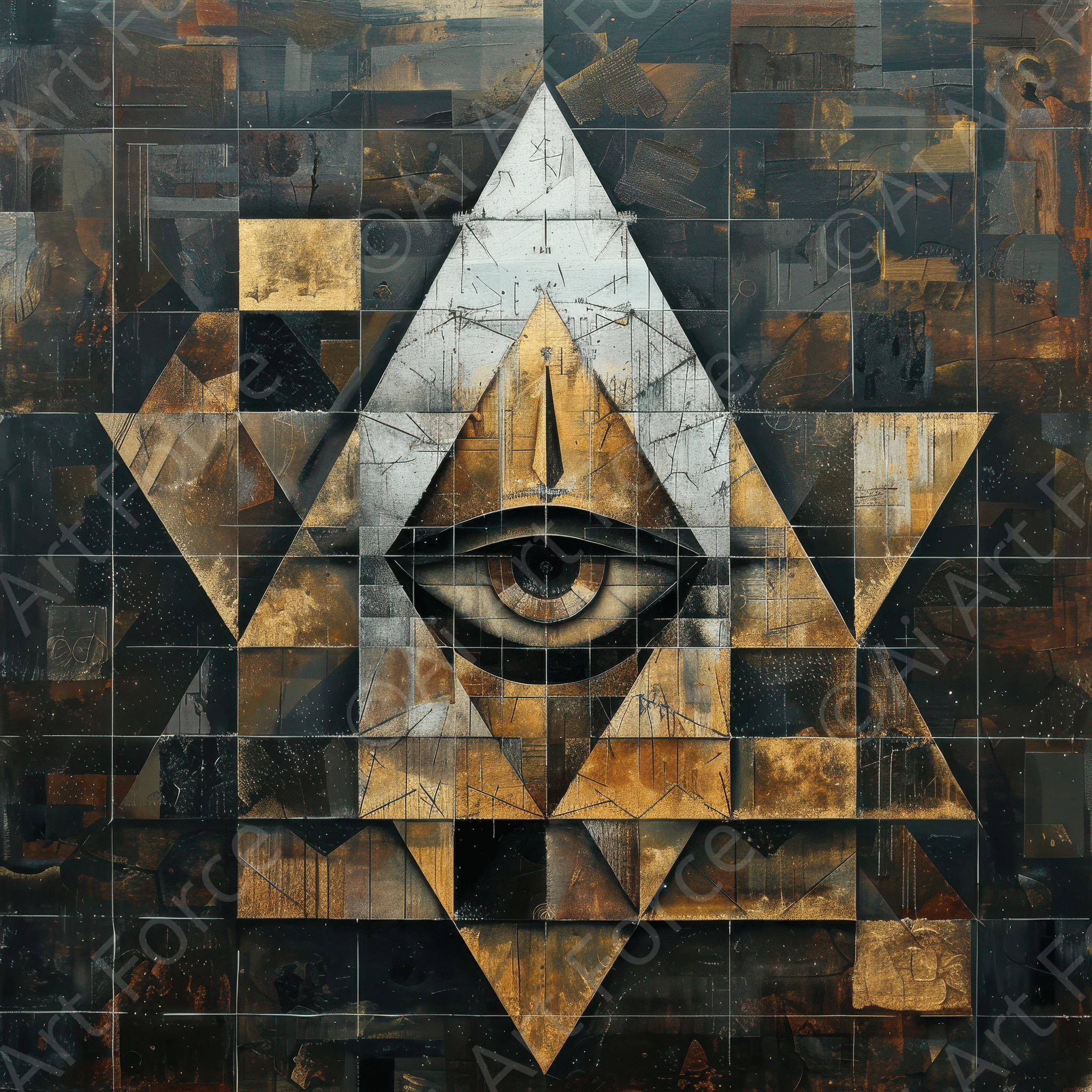 Digital Ai Artwork, of Eye of horus abstract style, ideal for art enthusiasts and collectors.