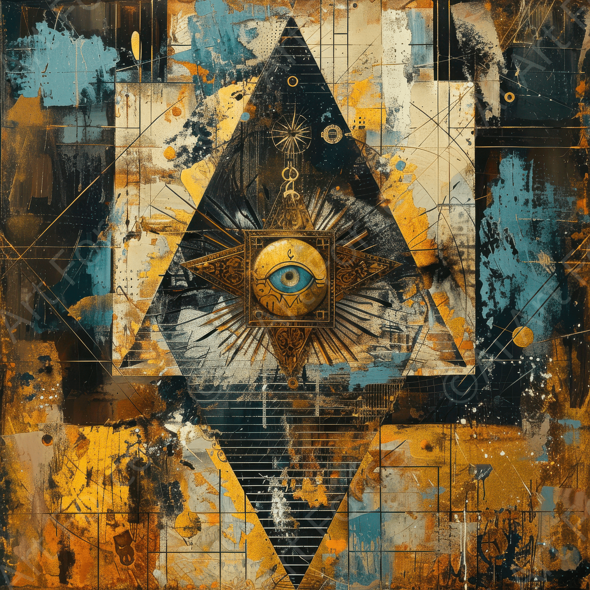 Digital Ai Artwork, of Eye of horus abstract style 2, ideal for art enthusiasts and collectors.