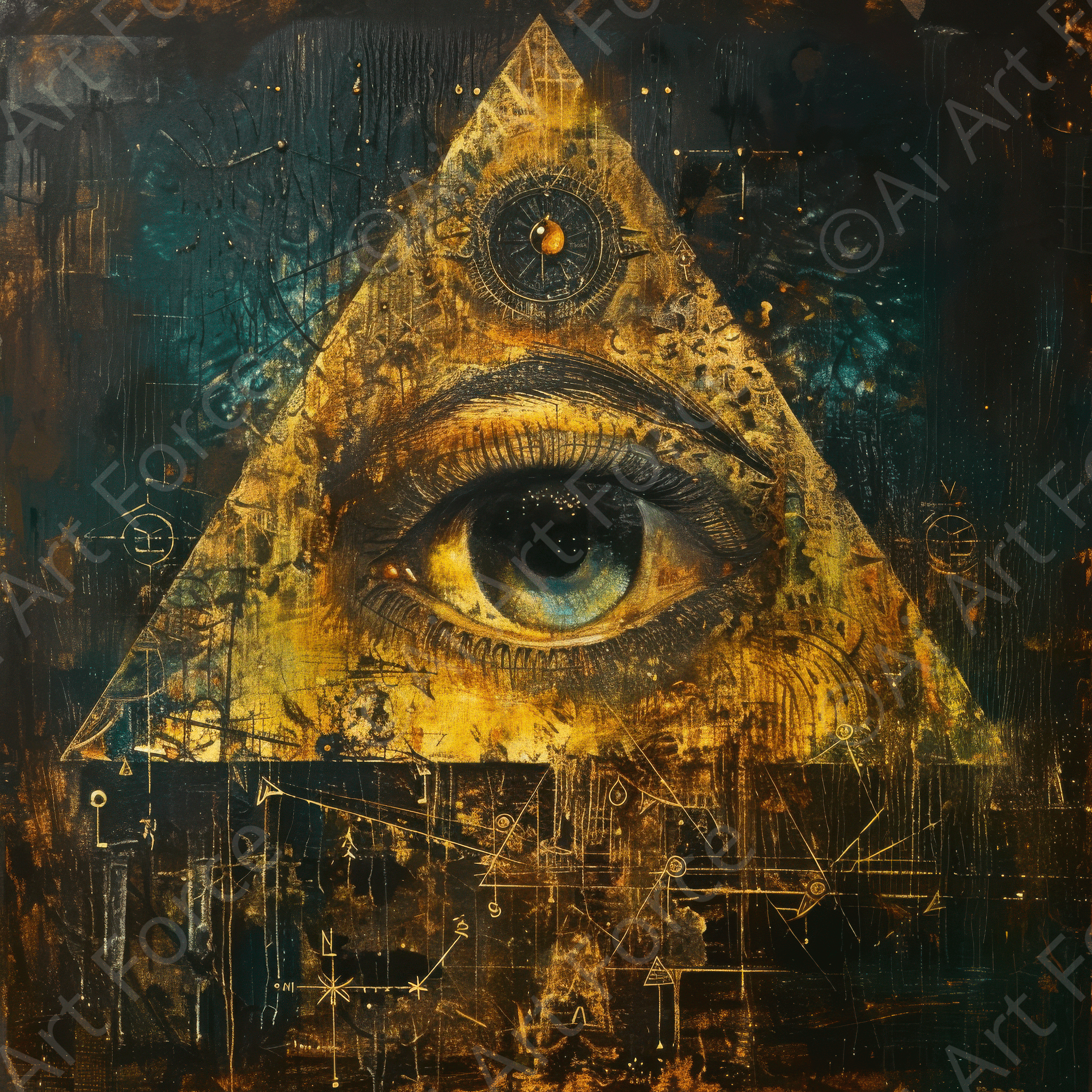 Digital Ai Artwork, of Eye of horus abstract style 3, ideal for art enthusiasts and collectors.