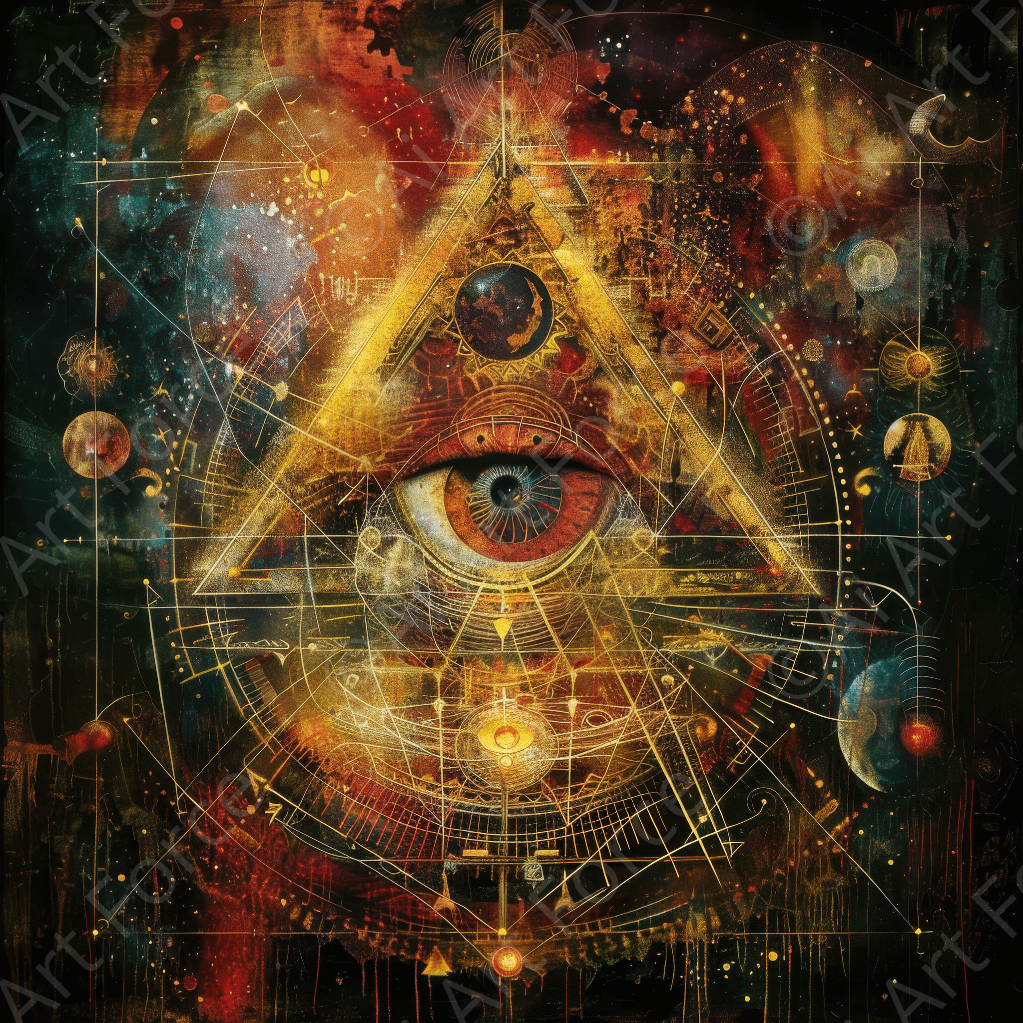 Digital Ai Artwork, of Eye of horus abstract style 4, ideal for art enthusiasts and collectors.