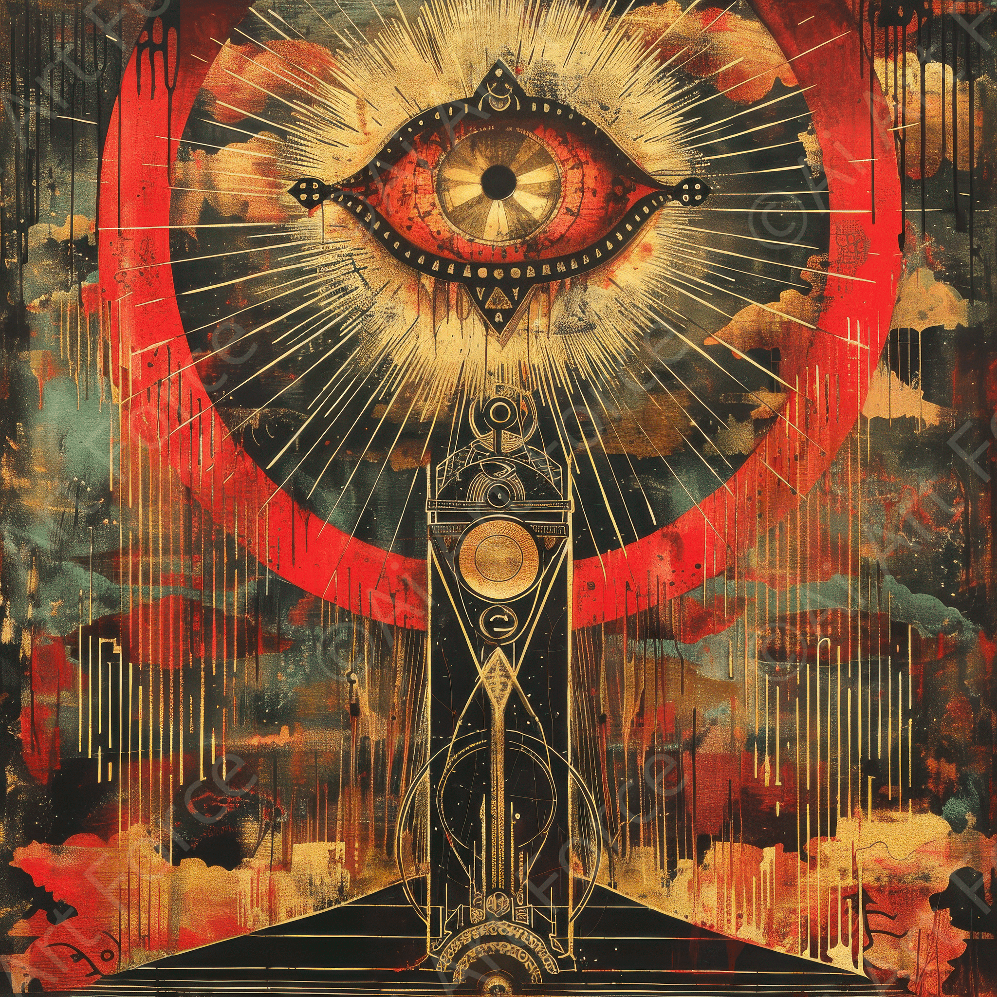 Digital Ai Artwork, of Eye of horus abstract style 5, ideal for art enthusiasts and collectors.