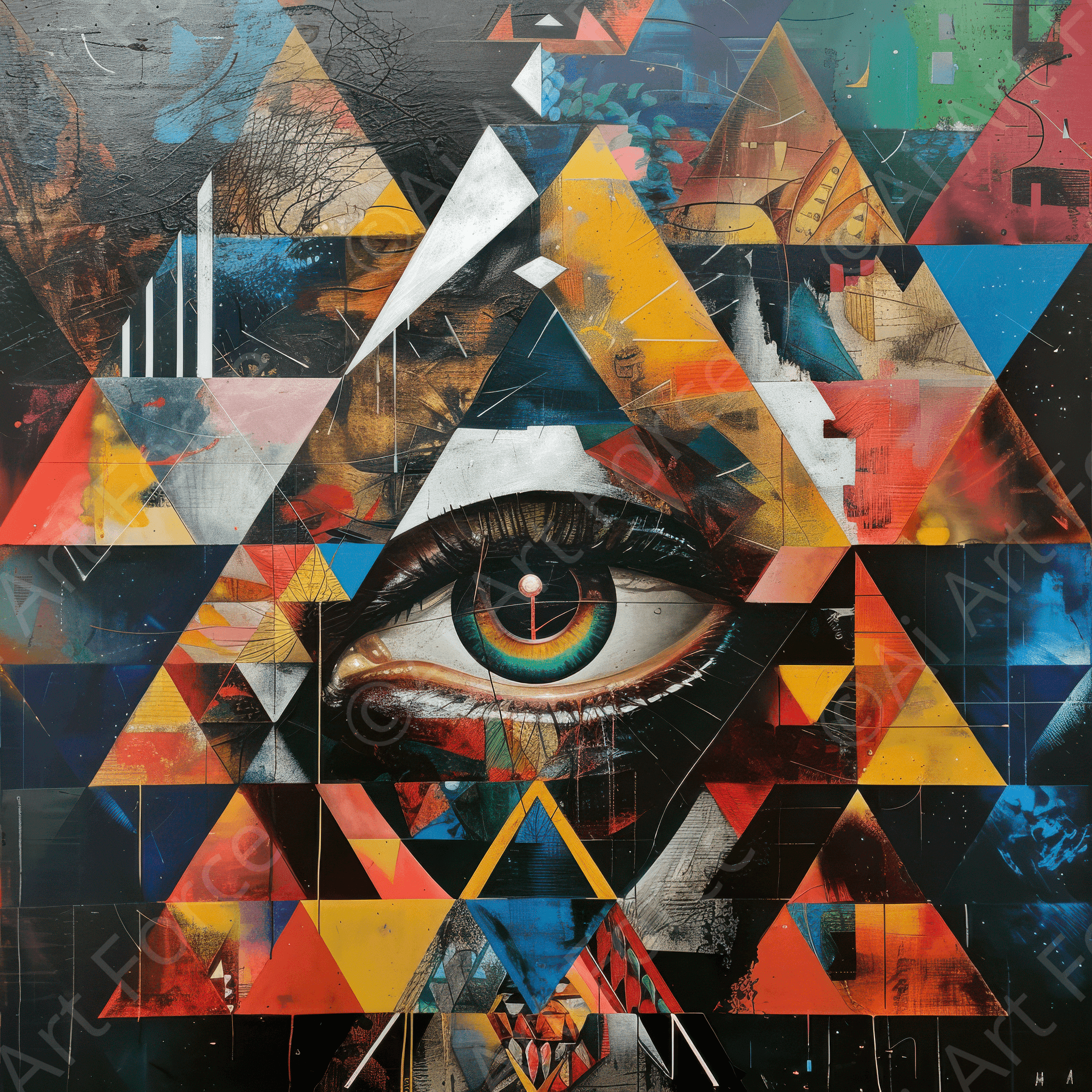 Digital Ai Artwork, of Eye of horus abstract style 6, ideal for art enthusiasts and collectors.