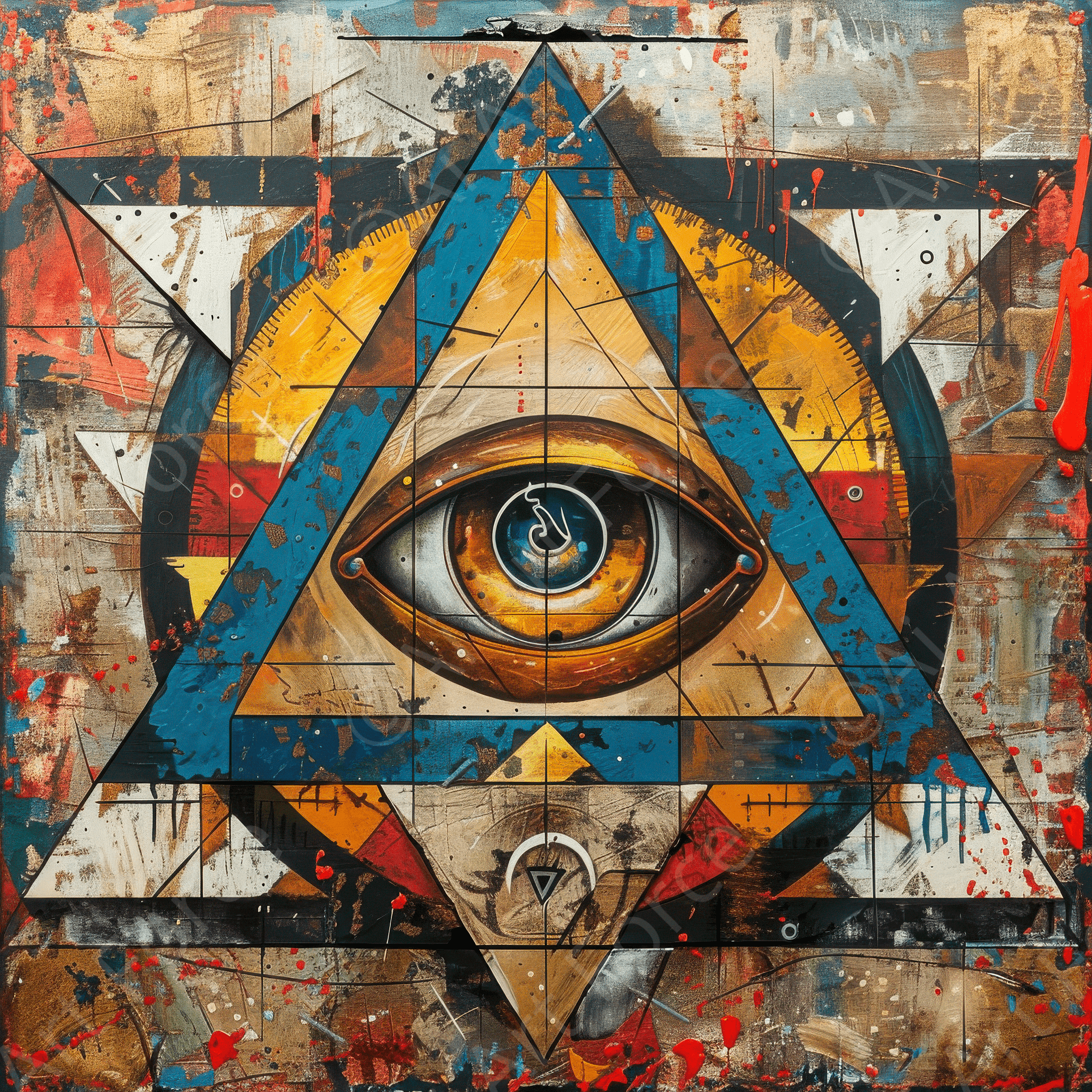 Digital Ai Artwork, of Eye of horus abstract style 7, ideal for art enthusiasts and collectors.