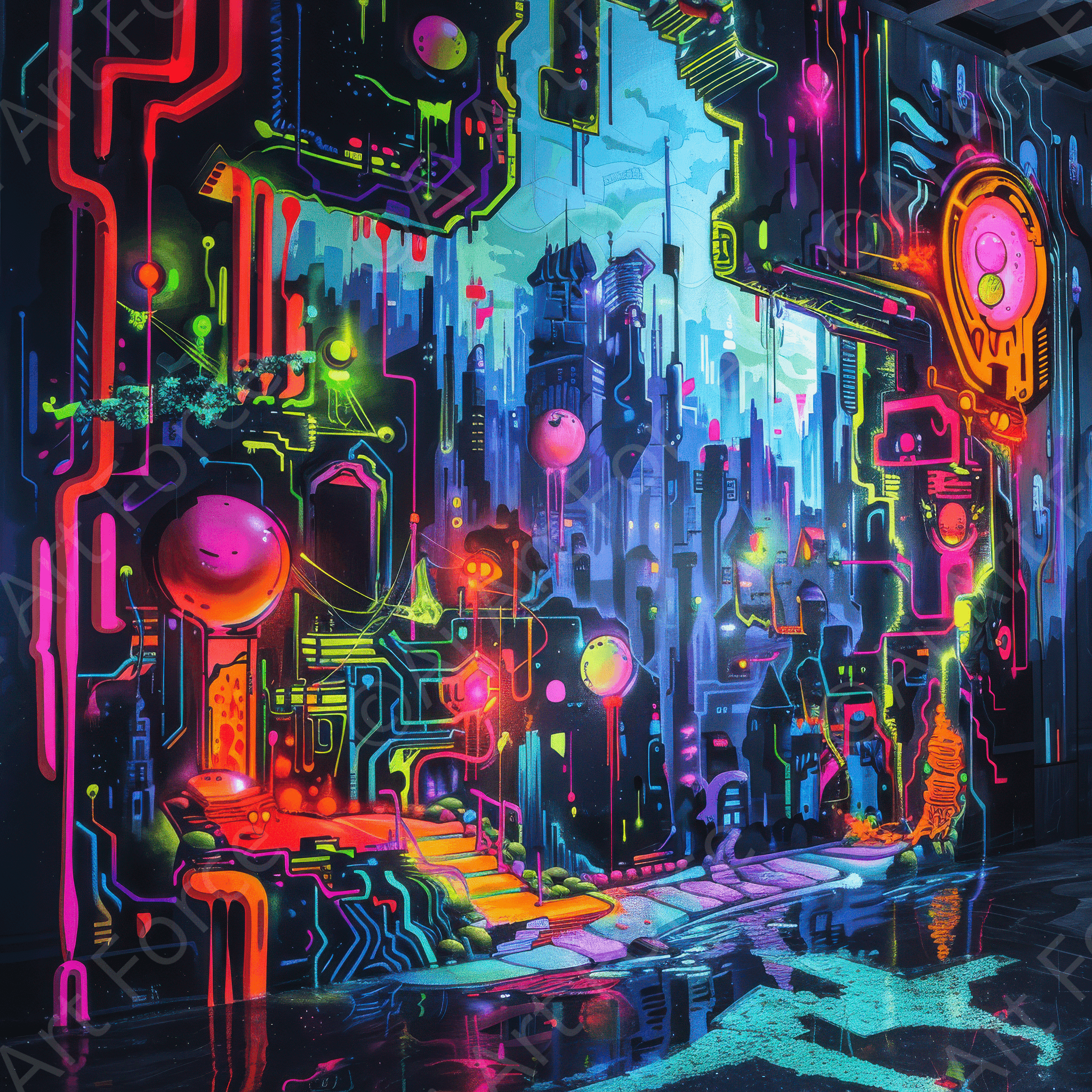 Digital Ai Artwork, of Graffiti Art Urban 8, ideal for art enthusiasts and collectors.