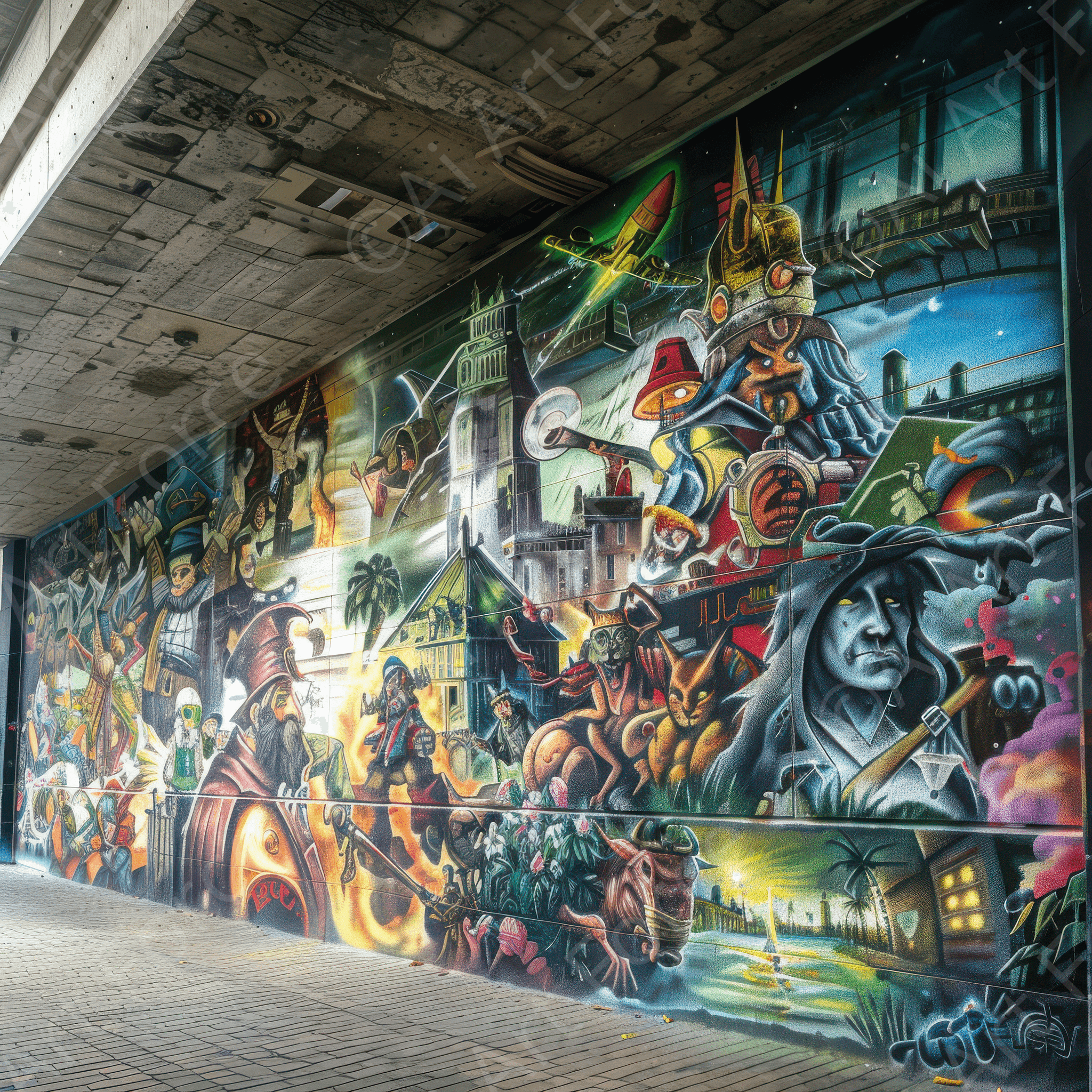 Digital Ai Artwork, of Graffiti Art Urban 9, ideal for art enthusiasts and collectors.