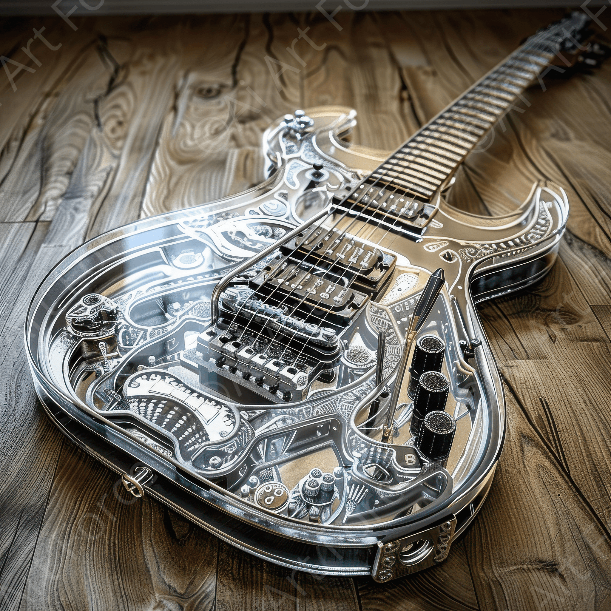 Digital Ai Artwork, of Guitar Art 2, ideal for art enthusiasts and collectors.
