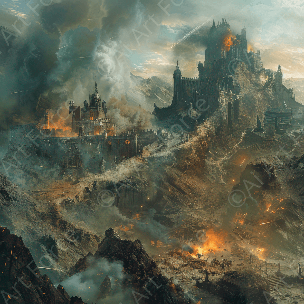 Digital Ai Artwork, of Medieval Fantasy War, ideal for art enthusiasts and collectors.