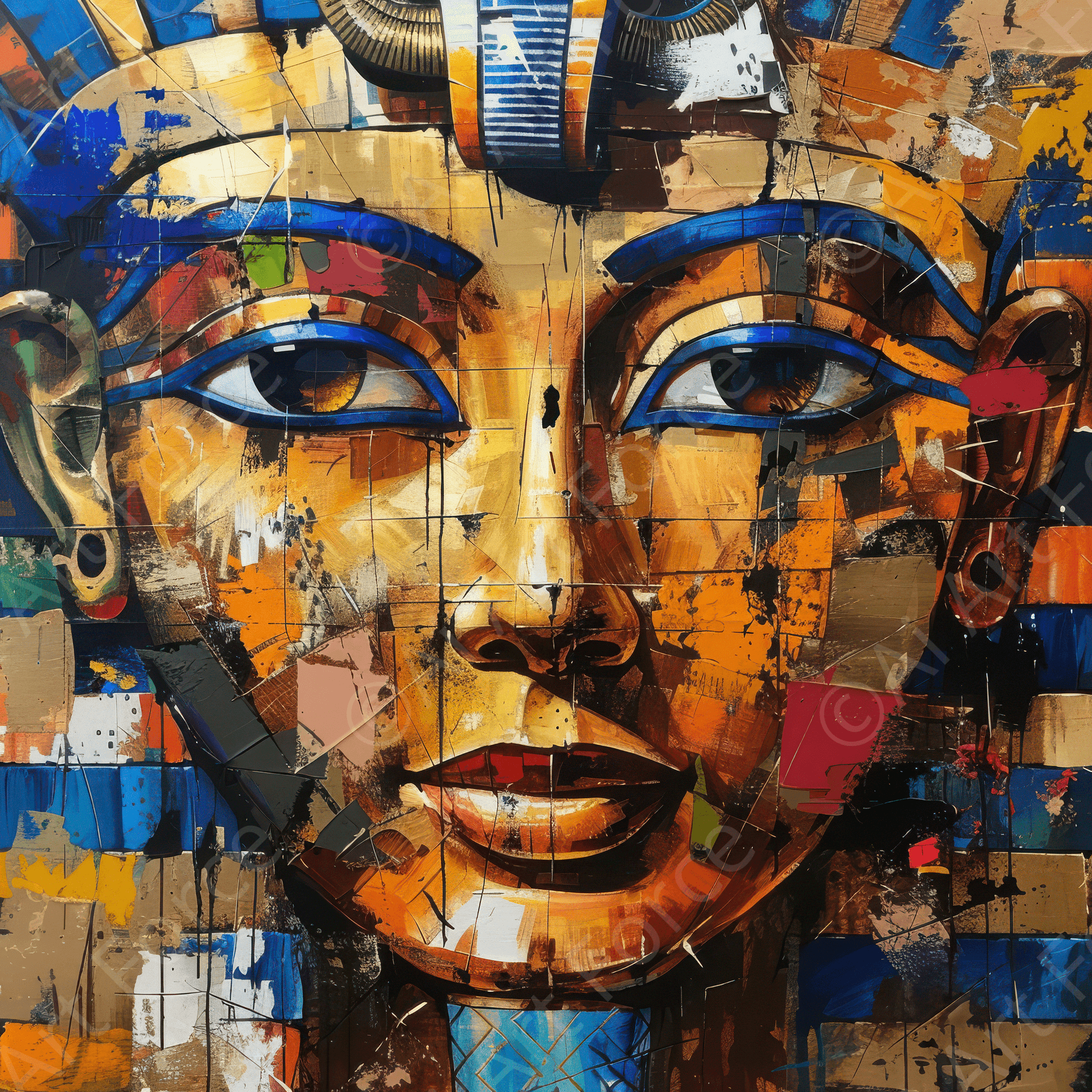 Digital Ai Artwork, of Old culture of Egypt in abstract style 3, ideal for art enthusiasts and collectors.