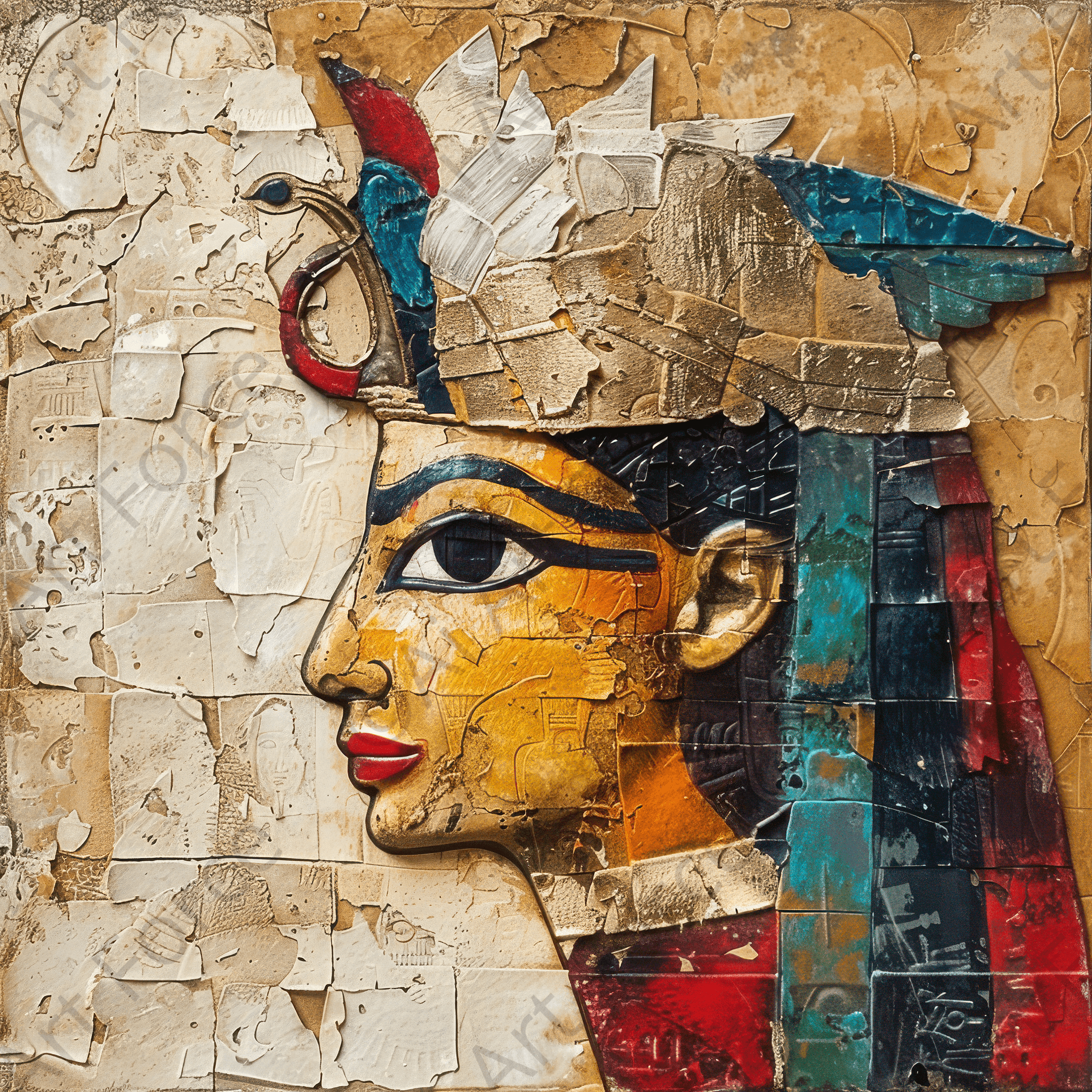 Digital Ai Artwork, of Old culture of Egypt in abstract style 4, ideal for art enthusiasts and collectors.