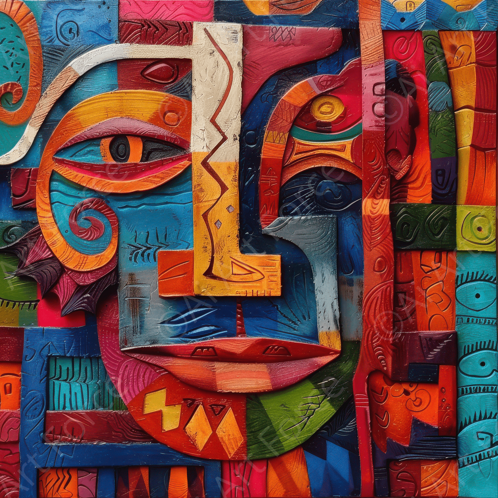 Digital Ai Artwork, of Old culture of peru in abstract style, ideal for art enthusiasts and collectors.