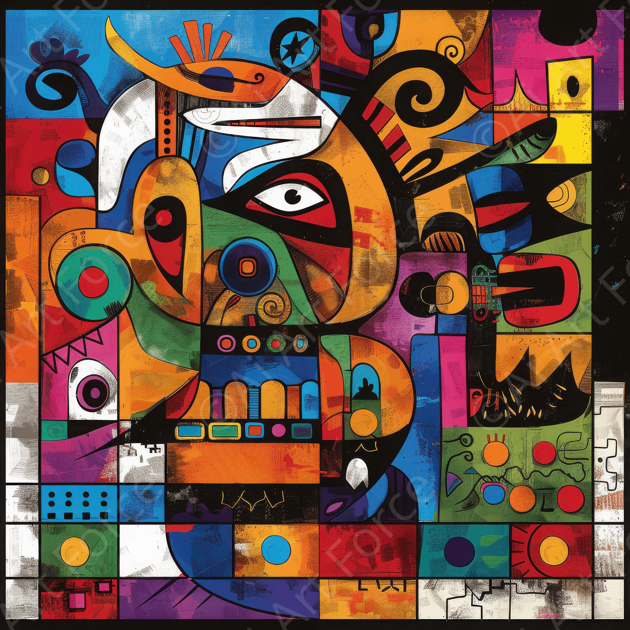 Digital Ai Artwork, of Old culture of peru in abstract style 3, ideal for art enthusiasts and collectors.