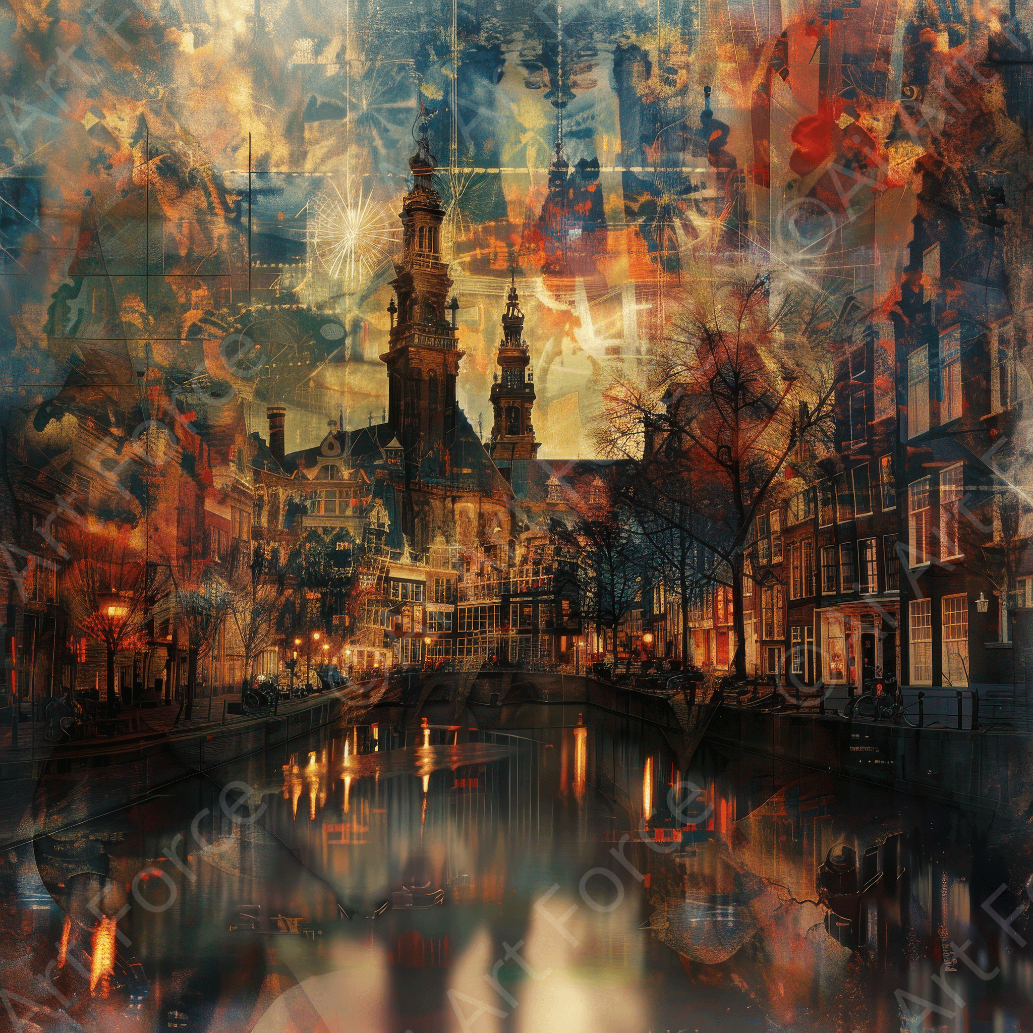 Digital Ai Artwork, of Old culture of the Netherlands in abstract style 2, ideal for art enthusiasts and collectors.