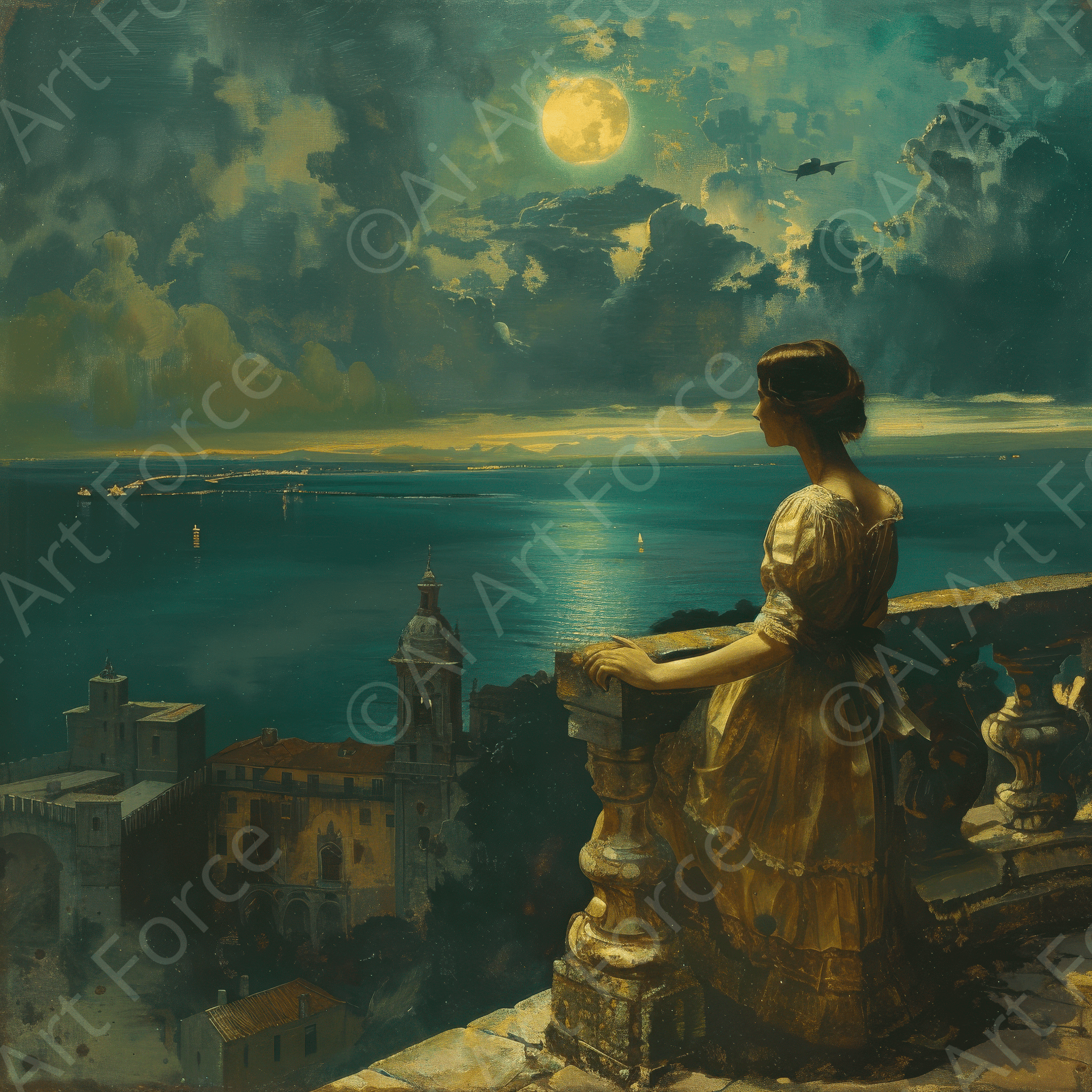 Digital Ai Artwork, of Romanticism art style culture of Portugal 3, ideal for art enthusiasts and collectors.