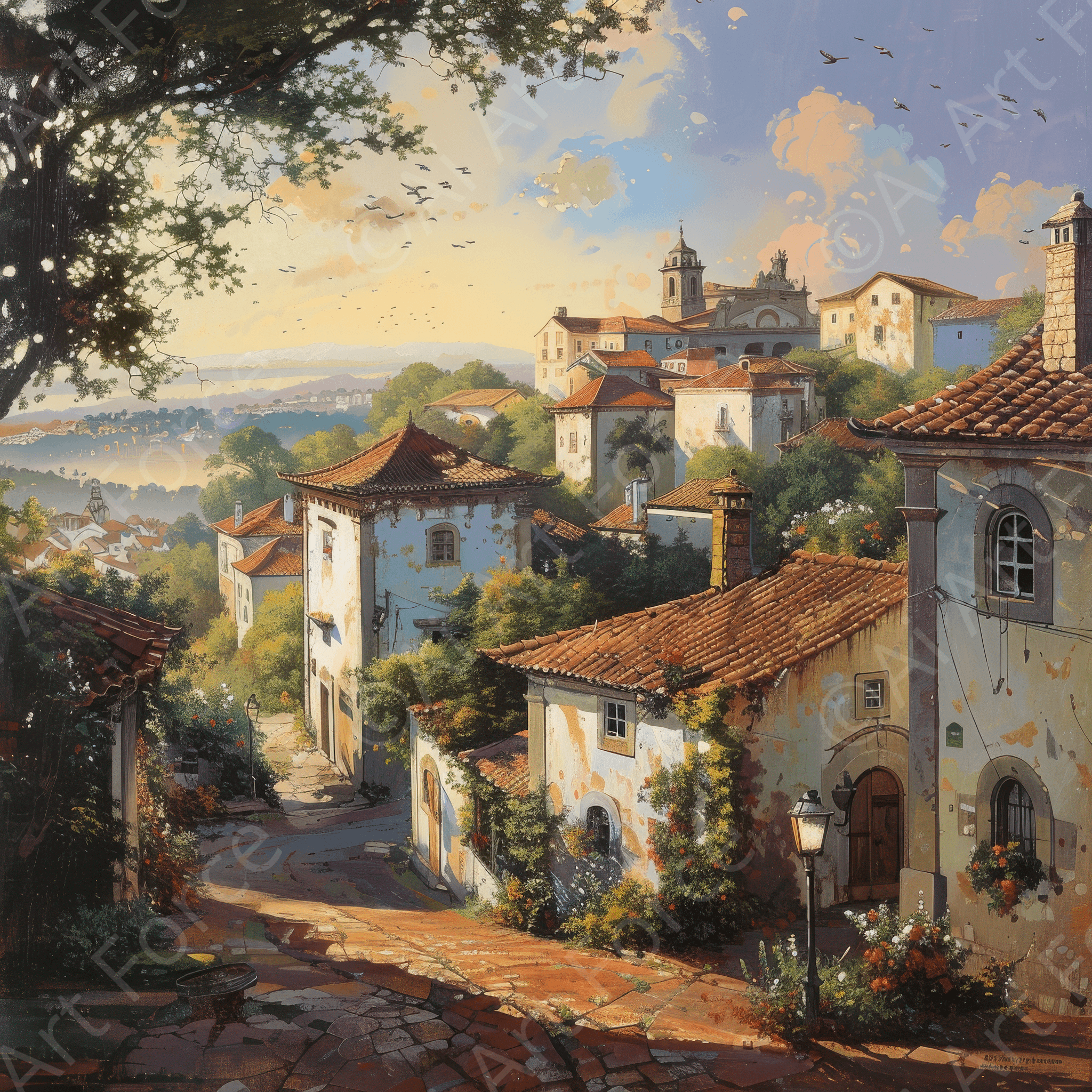 Digital Ai Artwork, of Romanticism art style culture of Portugal 4, ideal for art enthusiasts and collectors.