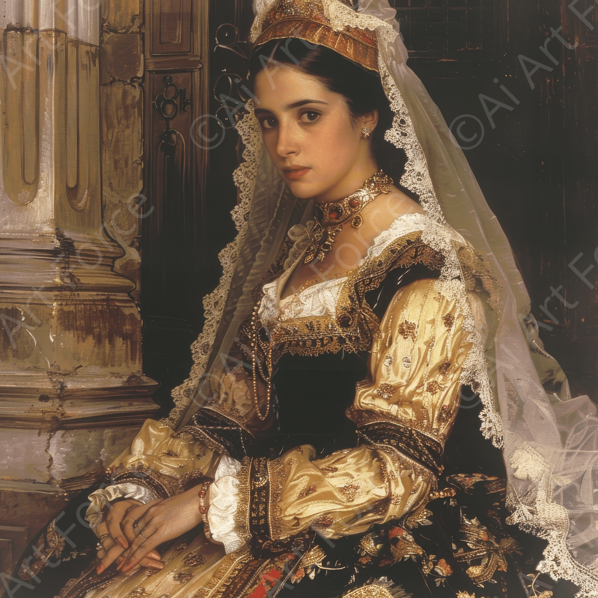 Digital Ai Artwork, of Romanticism art style culture of Spain 2, ideal for art enthusiasts and collectors.