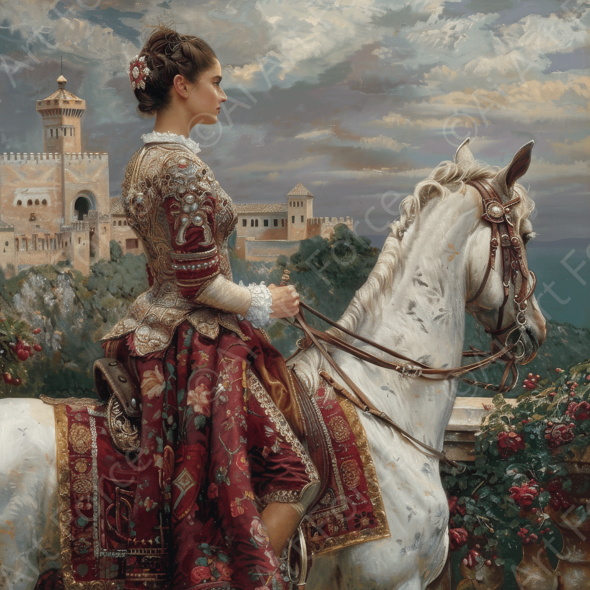 Digital Ai Artwork, of Romanticism art style culture of Spain 4, ideal for art enthusiasts and collectors.