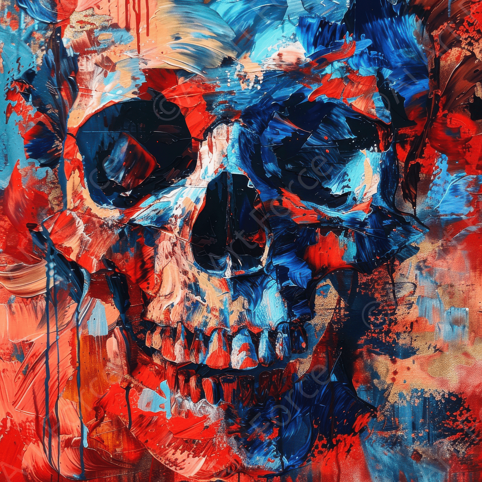 Digital Ai Artwork, of Skull and Bones abstract art style, ideal for art enthusiasts and collectors.