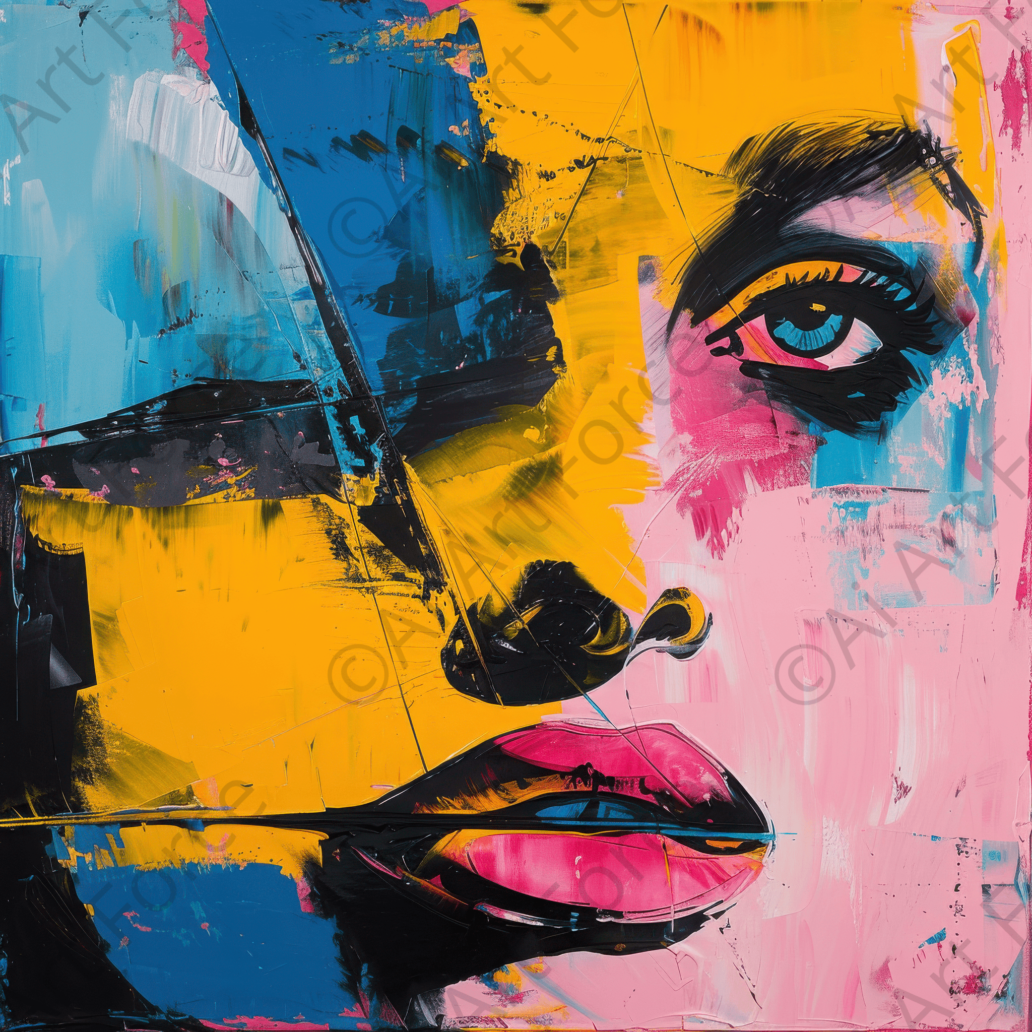 Digital Ai Artwork, of Swedish popart in abstract style 3, ideal for art enthusiasts and collectors.