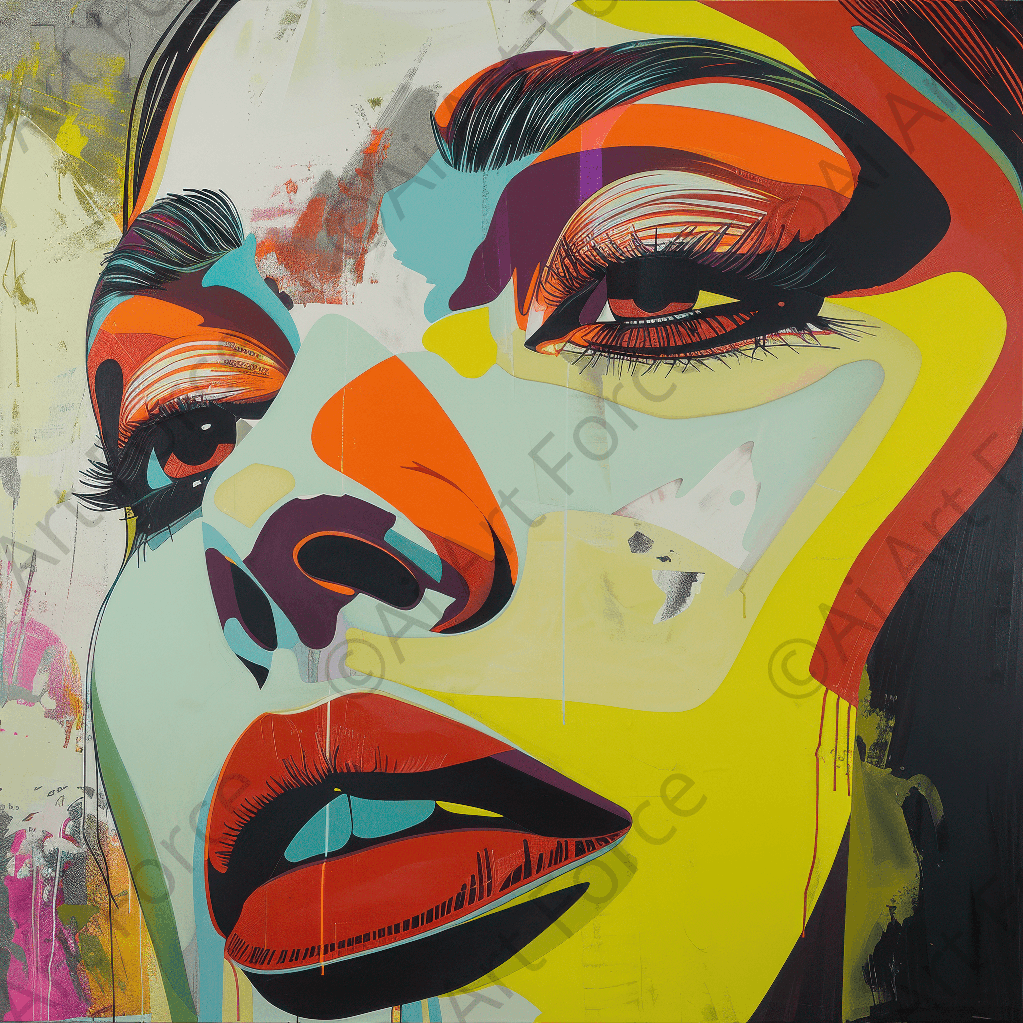 Digital Ai Artwork, of Swedish popart in abstract style 4, ideal for art enthusiasts and collectors.