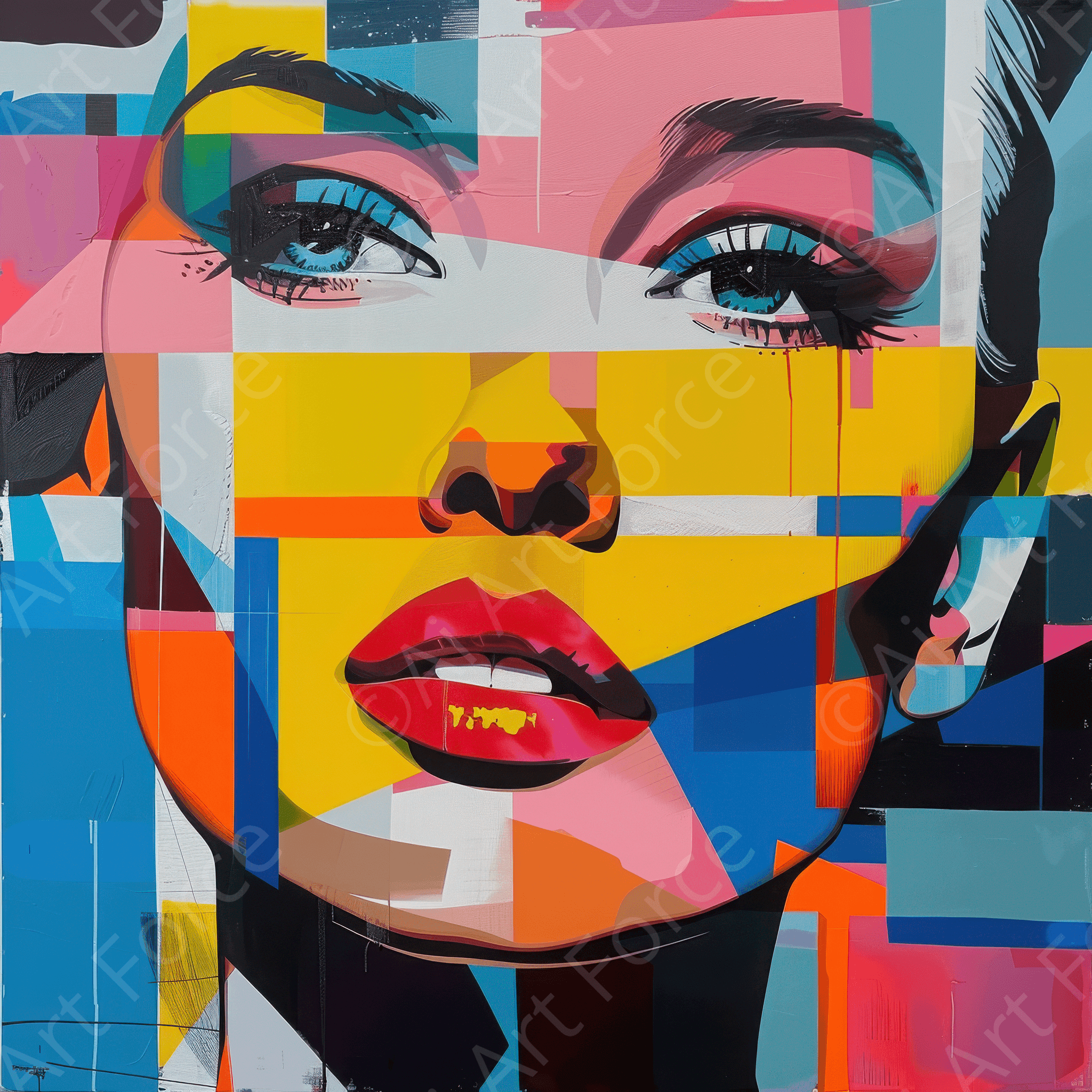 Digital Ai Artwork, of Swedish popart in abstract style 7, ideal for art enthusiasts and collectors.