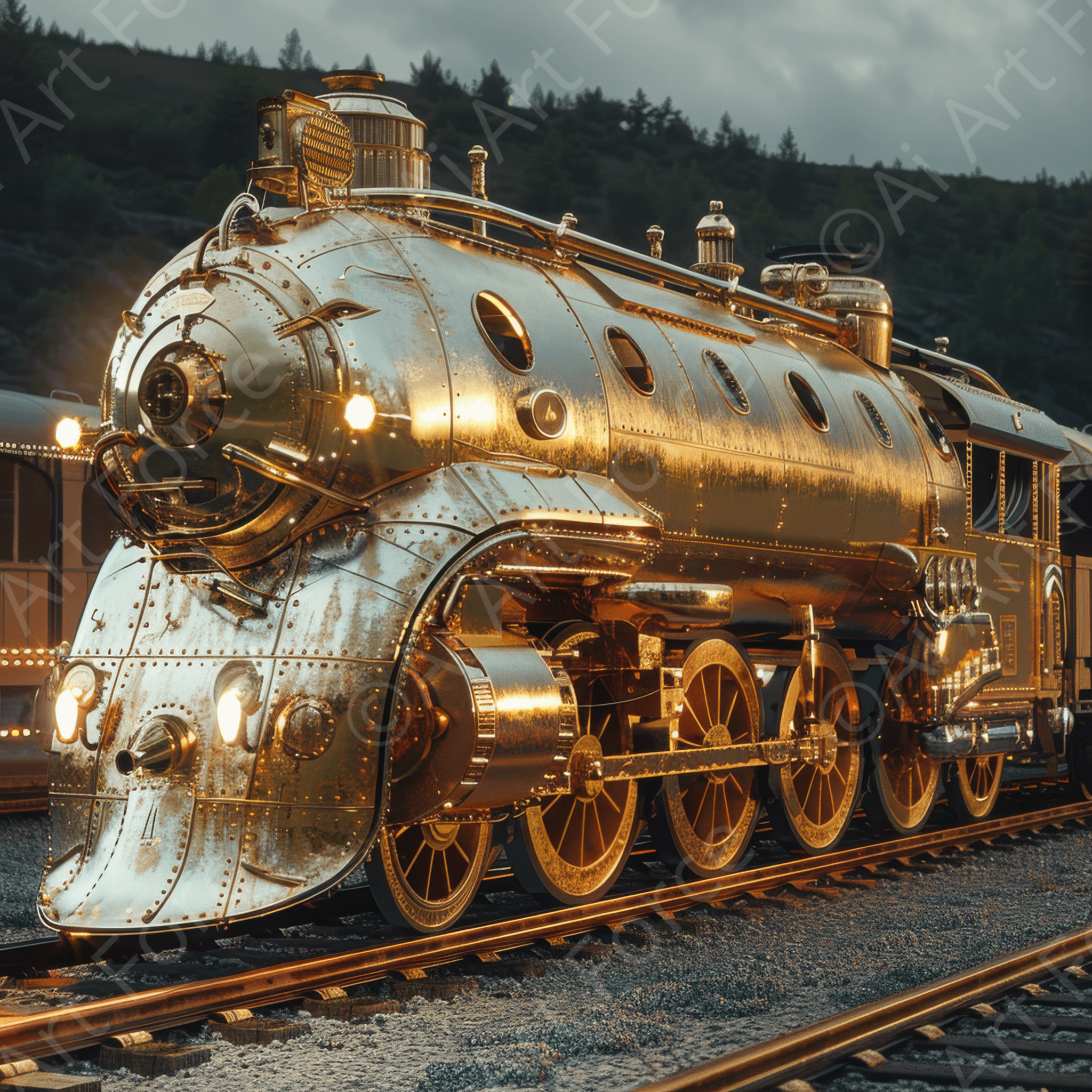 Digital Ai Artwork, of Technology Locomotif train 4, ideal for art enthusiasts and collectors.