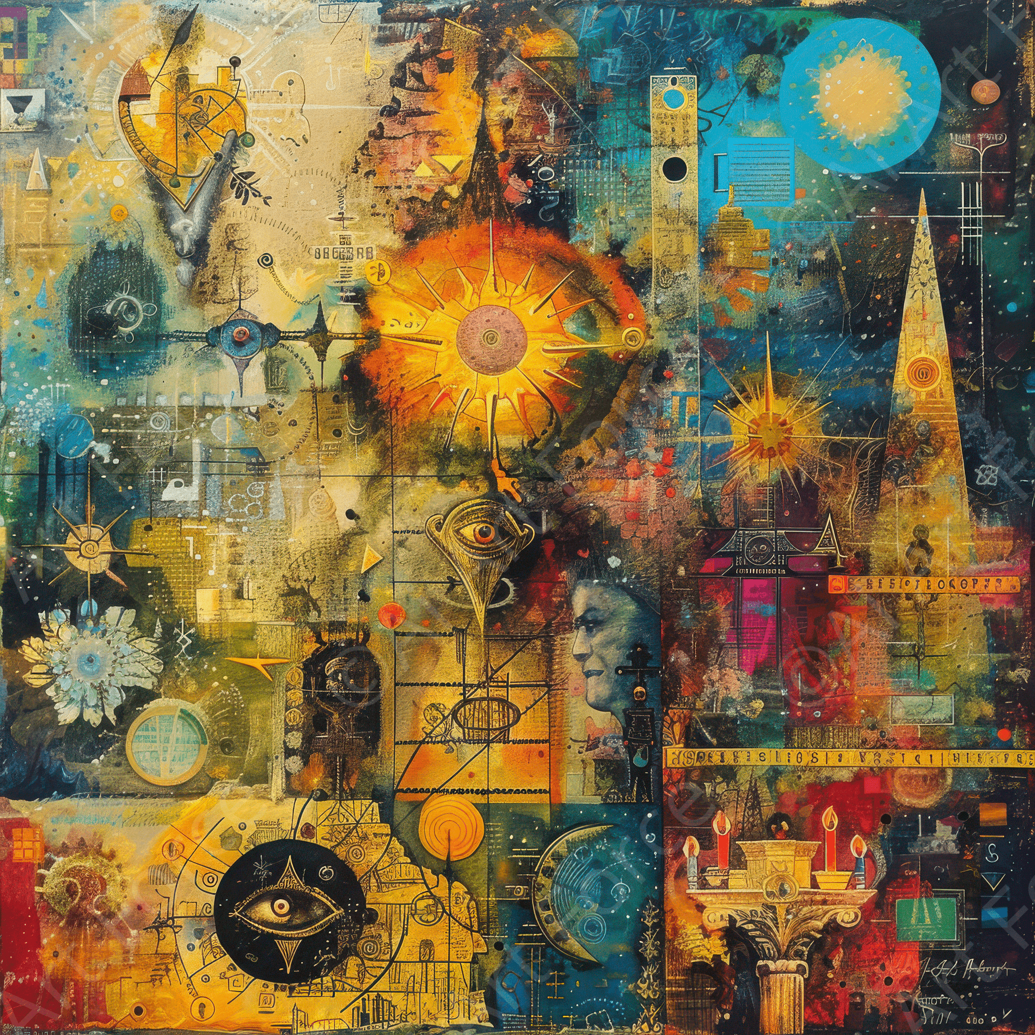 Digital Ai Artwork, of The Sanctum of the Star abstract art style 2, ideal for art enthusiasts and collectors.