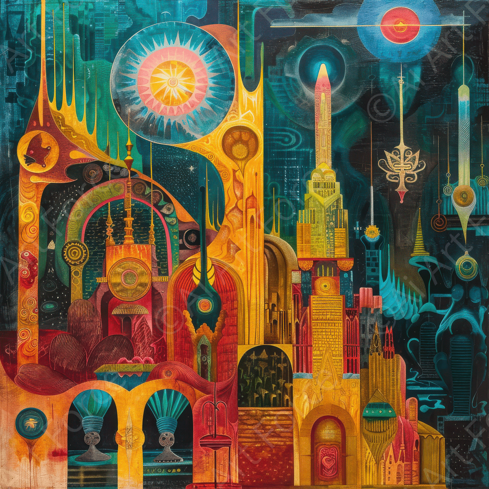 Digital Ai Artwork, of The Sanctum of the Star abstract art style 3, ideal for art enthusiasts and collectors.