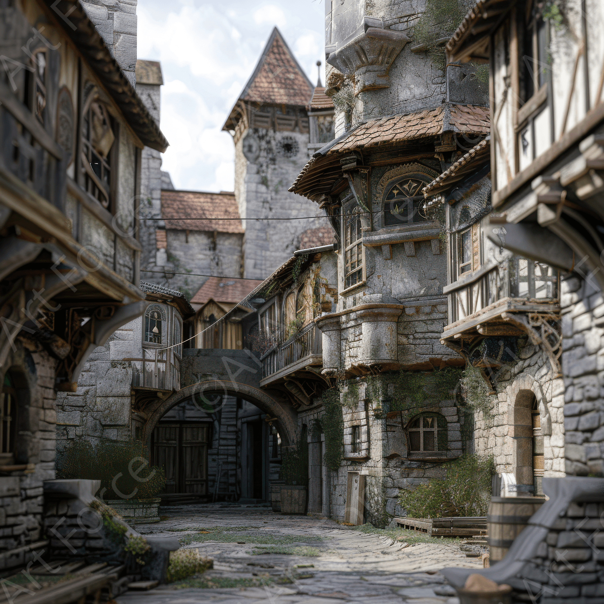 Digital Ai Artwork, of Village Historical site, ideal for art enthusiasts and collectors.