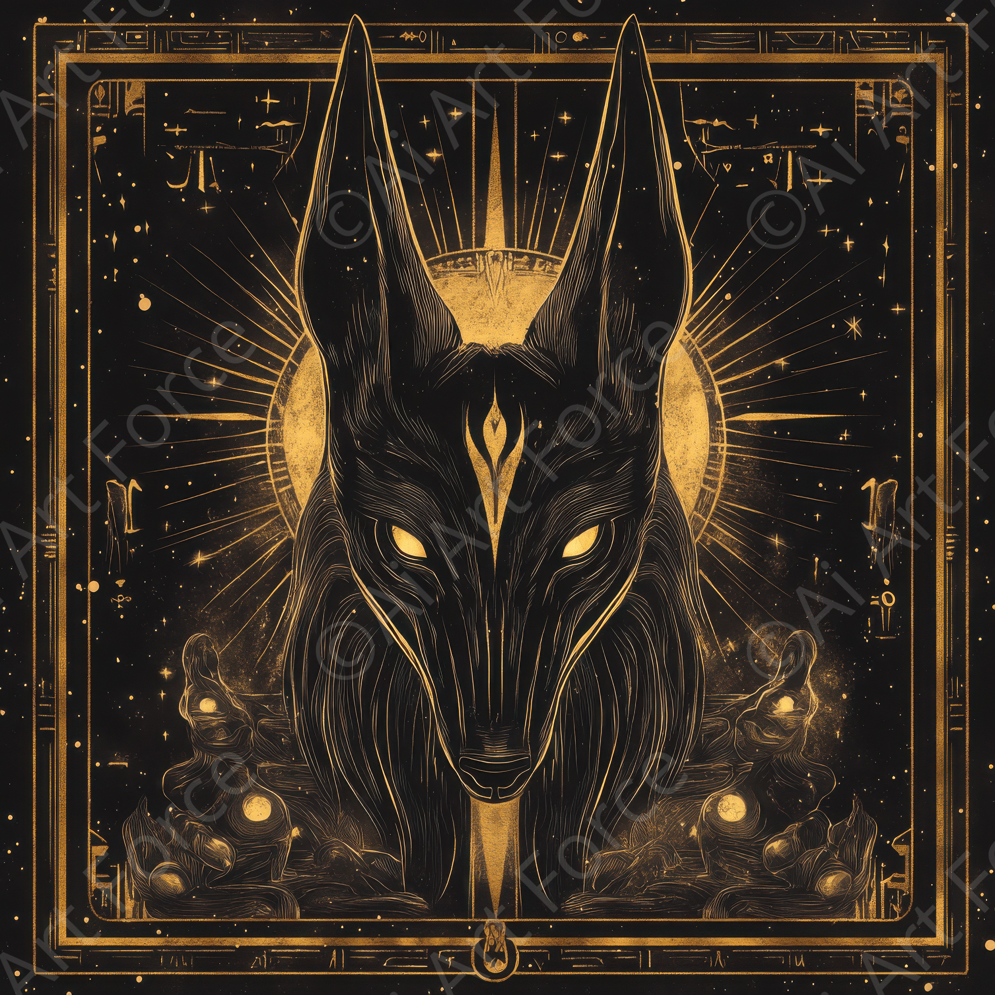 Digital Ai Artwork, of Anubis Guiding Souls 4, ideal for art enthusiasts and collectors.